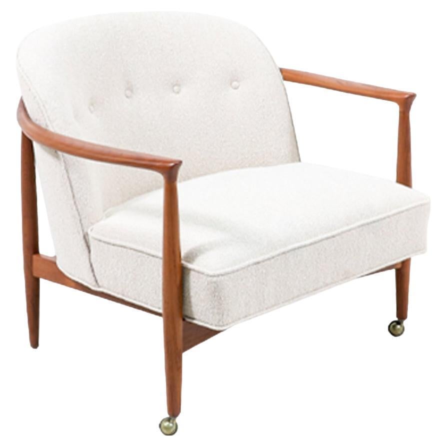  Fachmännisch restauriert - Danish Modern Teak Lounge Chair von Finn Andersen für Selig im Angebot