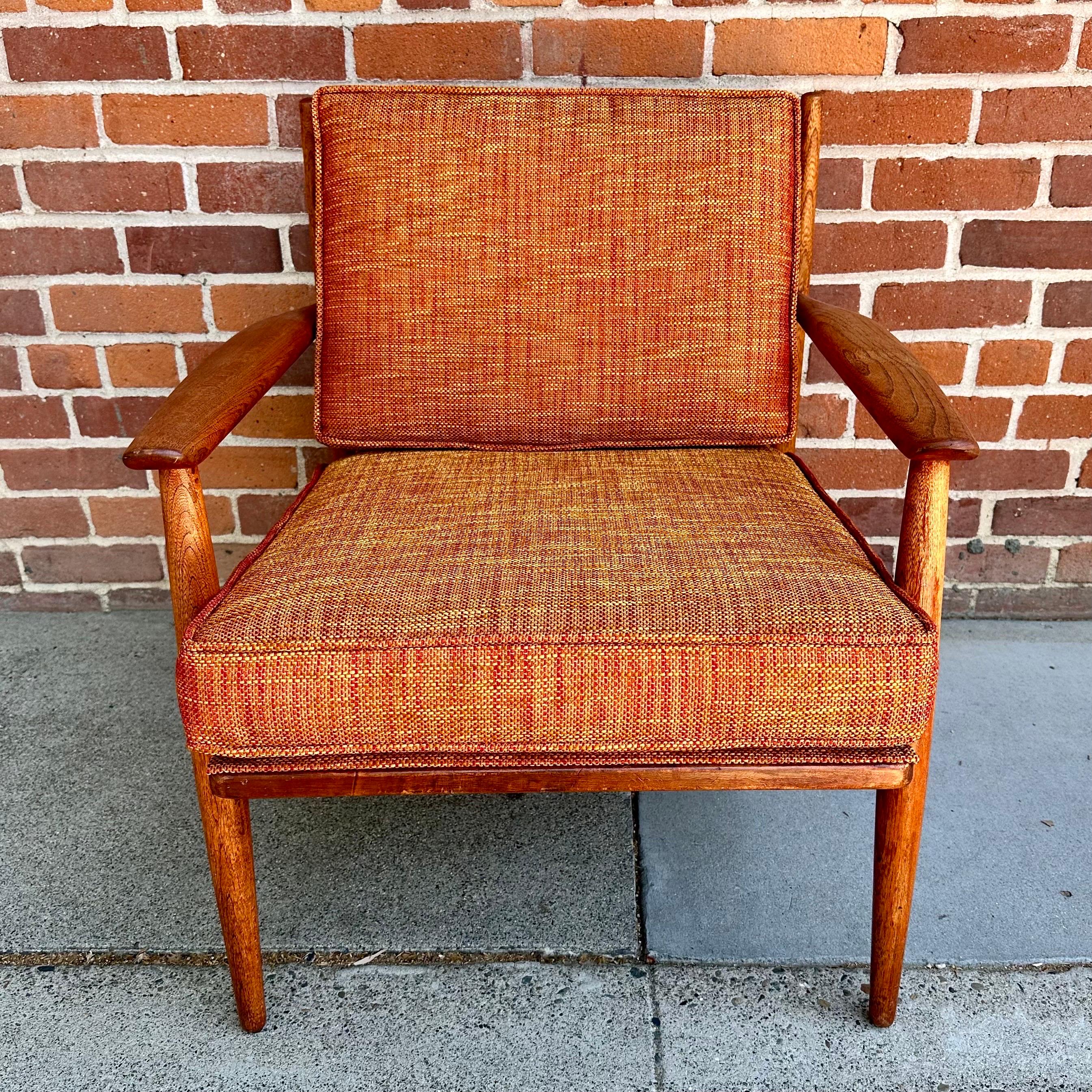 Scandinavian Modern Danish Modern Teak Lounge Chair, Newly Upholstered
