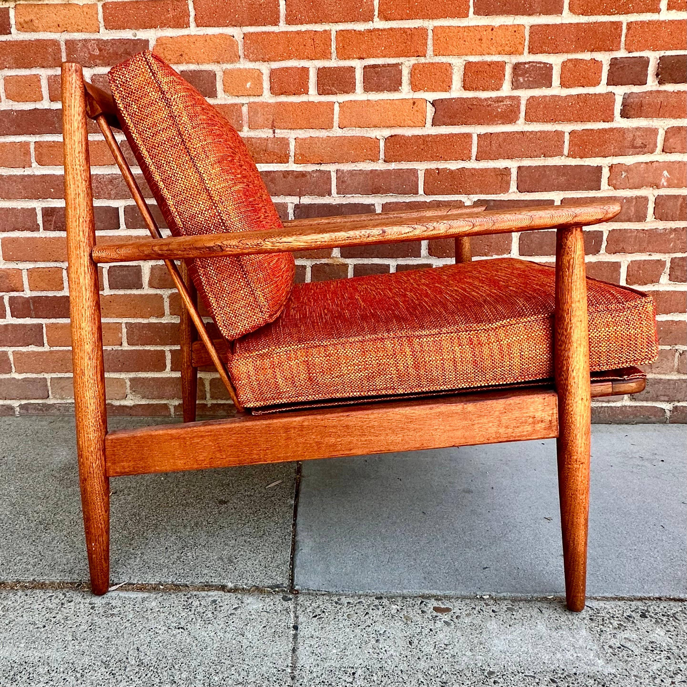 Danish Modern Teak Lounge Chair, Newly Upholstered In Good Condition In Sacramento, CA