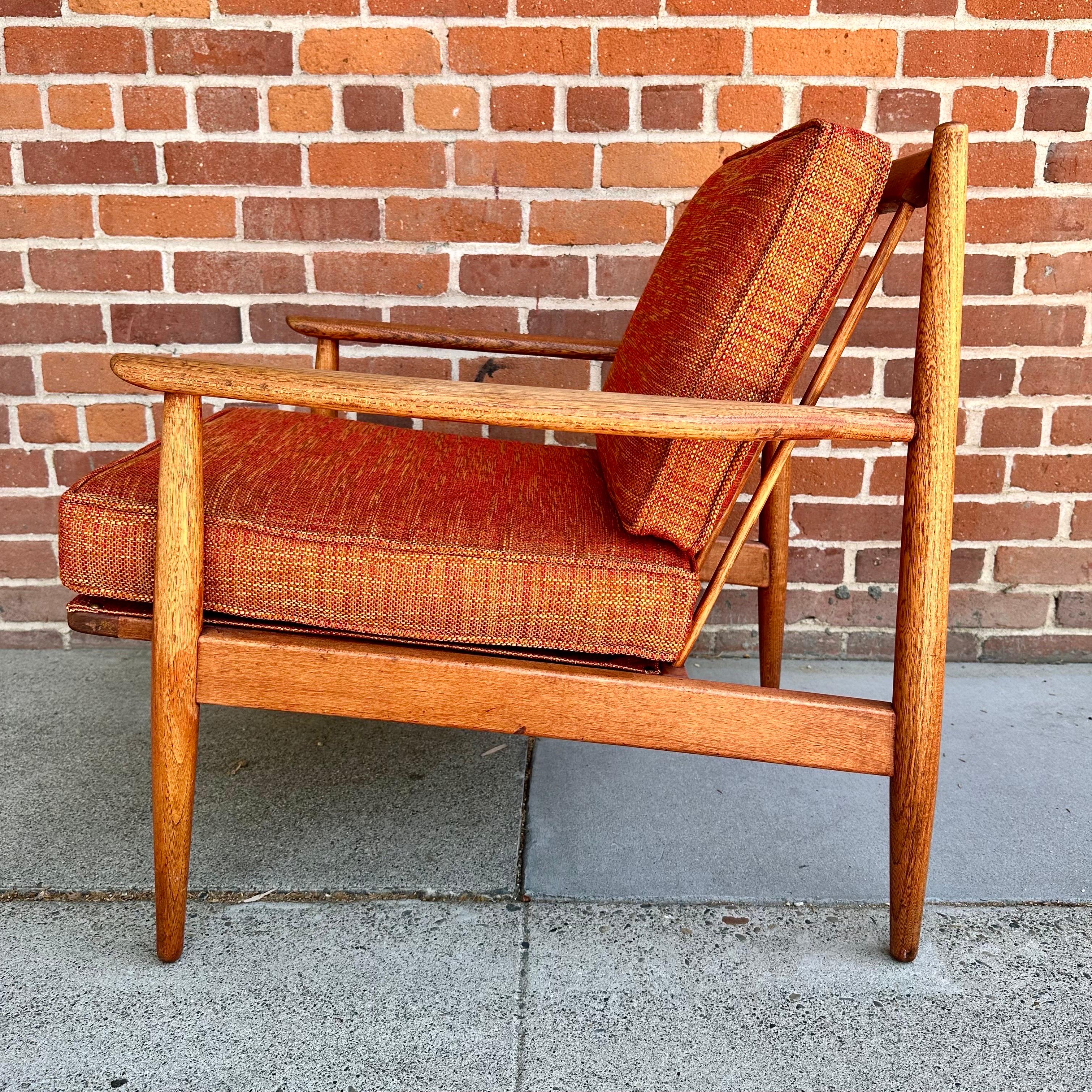 20th Century Danish Modern Teak Lounge Chair, Newly Upholstered