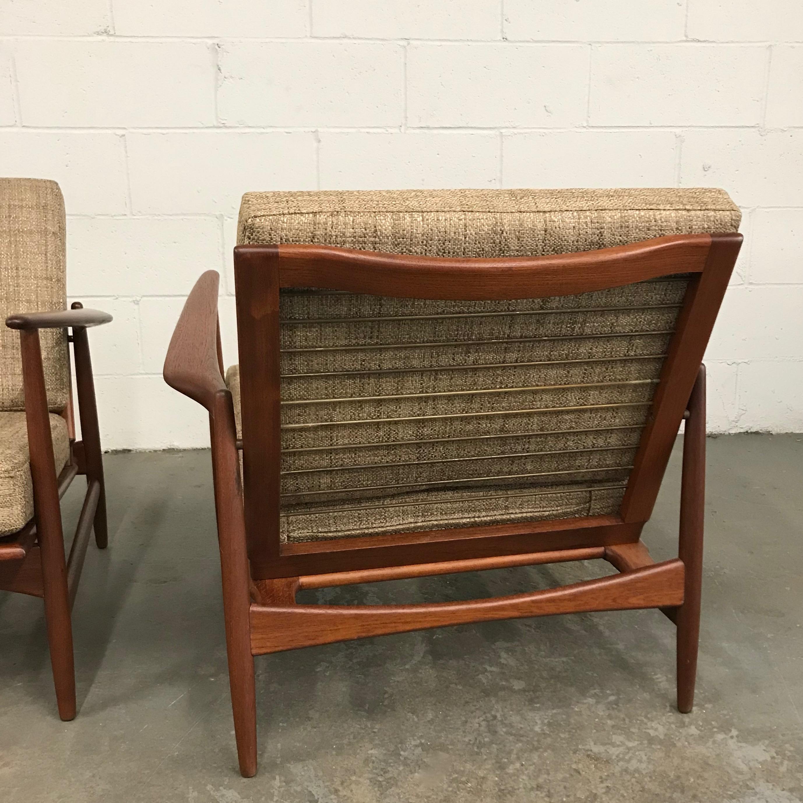 20th Century Danish Modern Teak Lounge Chairs by Ib Kofod Larsen for Selig