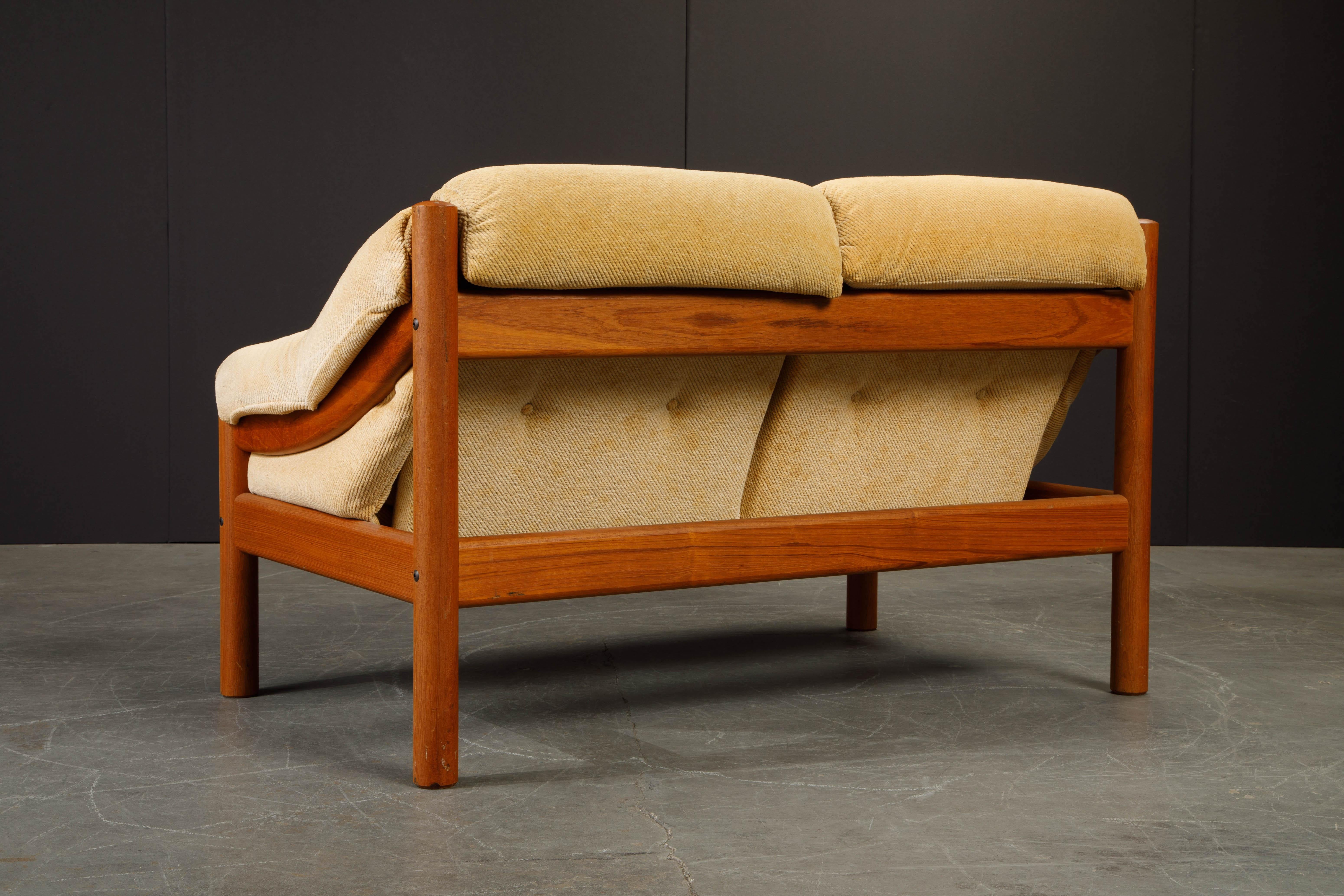 Danish Modern Teak Loveseat by Domino Møbler, 1970s, Signed 10