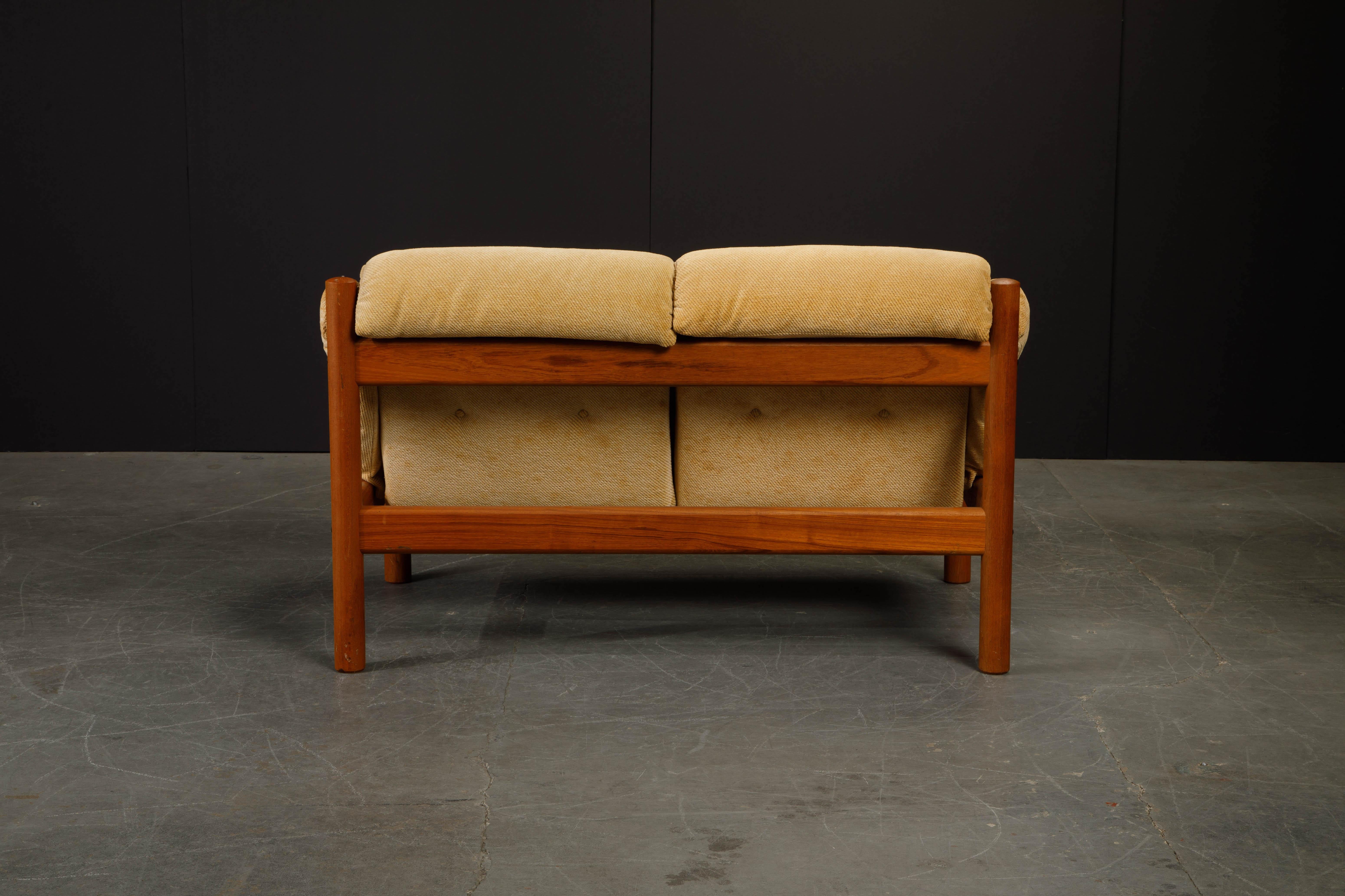 Danish Modern Teak Loveseat by Domino Møbler, 1970s, Signed In Good Condition In Los Angeles, CA