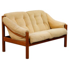 Danish Modern Teak Loveseat by Domino Møbler, 1970s, Signed