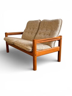 Loveseat moderno danés de teca de Domino Møbler Sofá escandinavo vintage de dos plazas