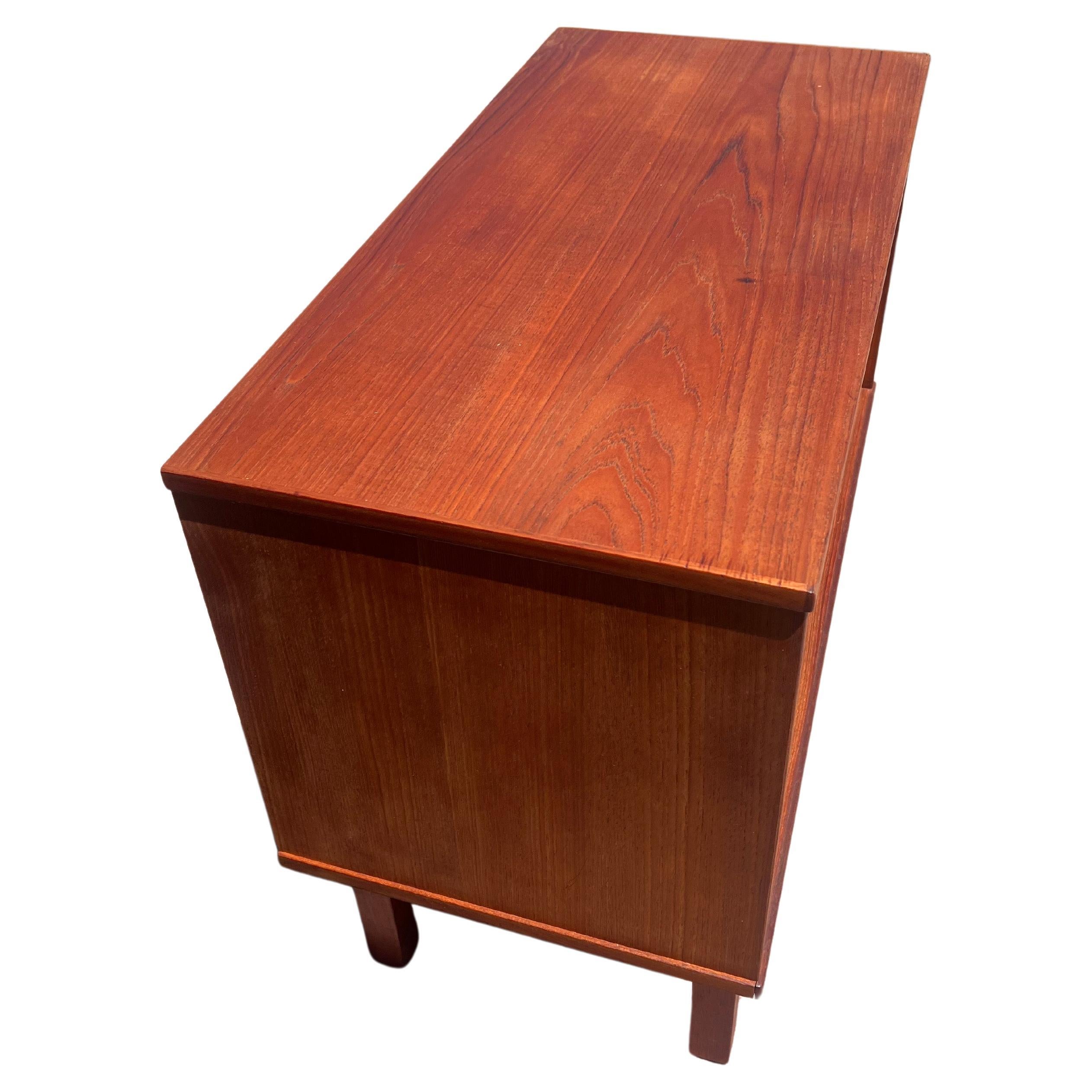20th Century Danish Modern Teak & Maple Record Cabinet