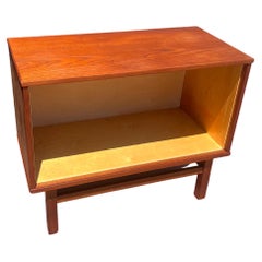 Danish Modern Teak & Maple Record Cabinet