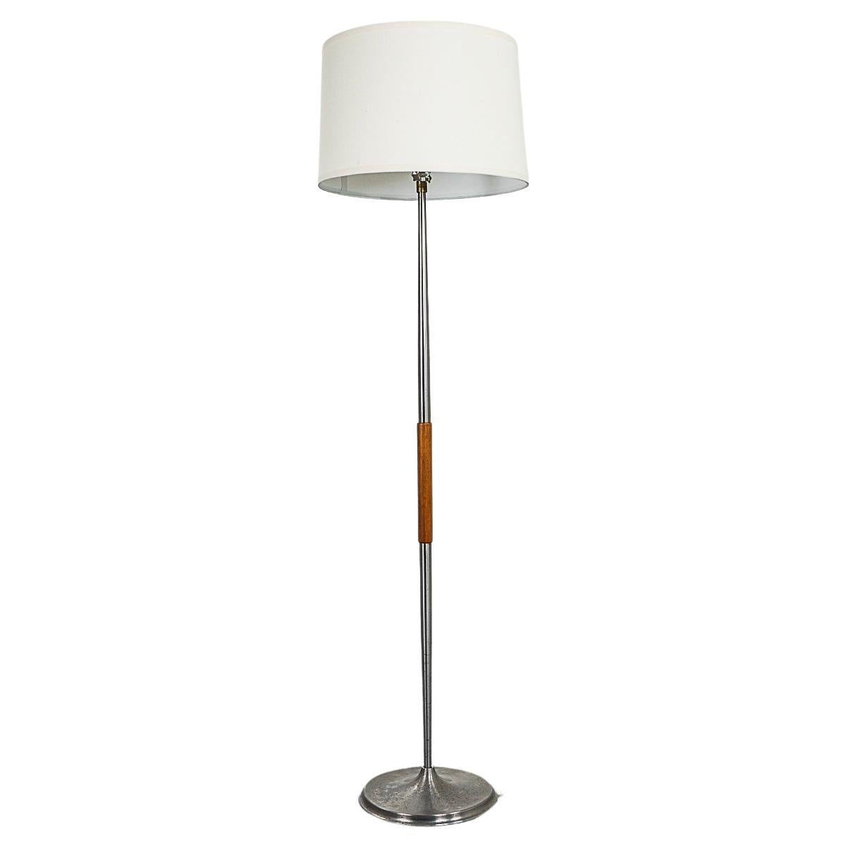 Danish Modern Teak & Metal Floor Lamp For Sale