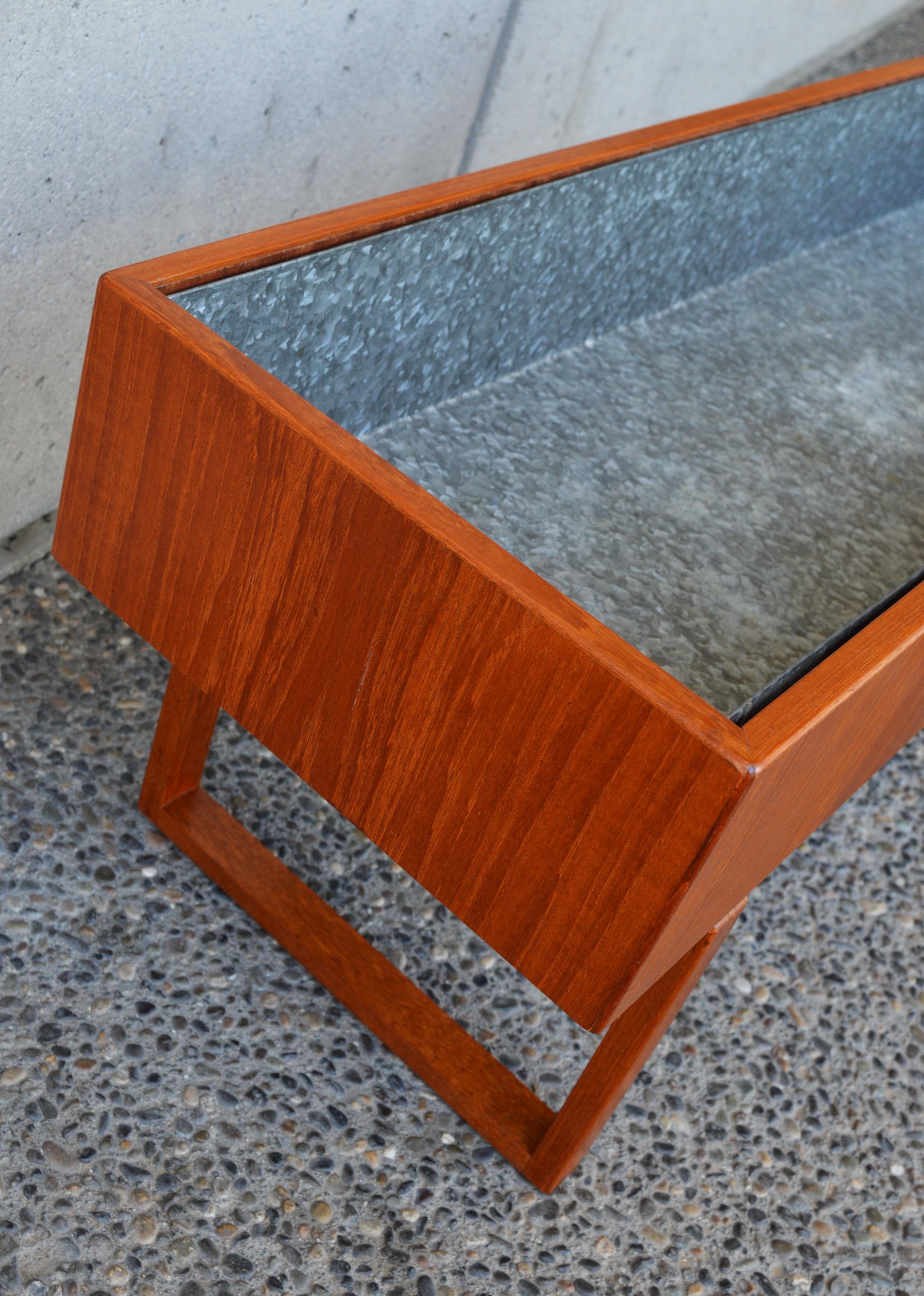 Danish Modern Teak Minimalist Floating Planter Box by Kai Kristiansen For Sale 6