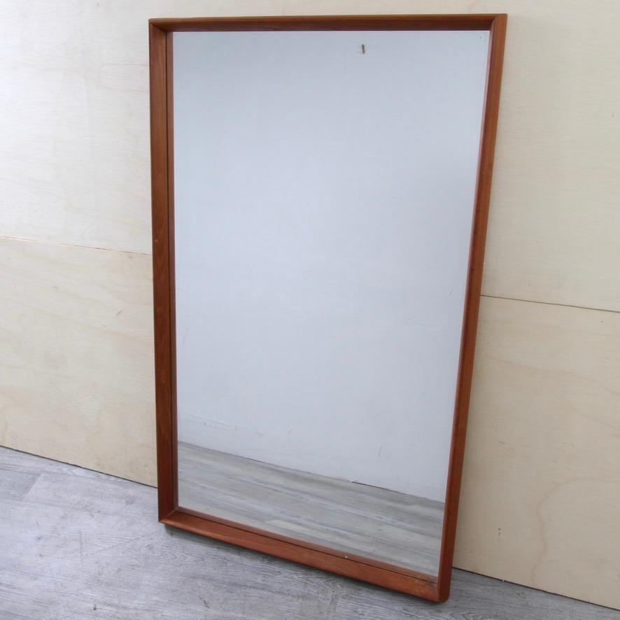 Danish Modern Teak Mirror by Pedersen & Hansen For Sale 3