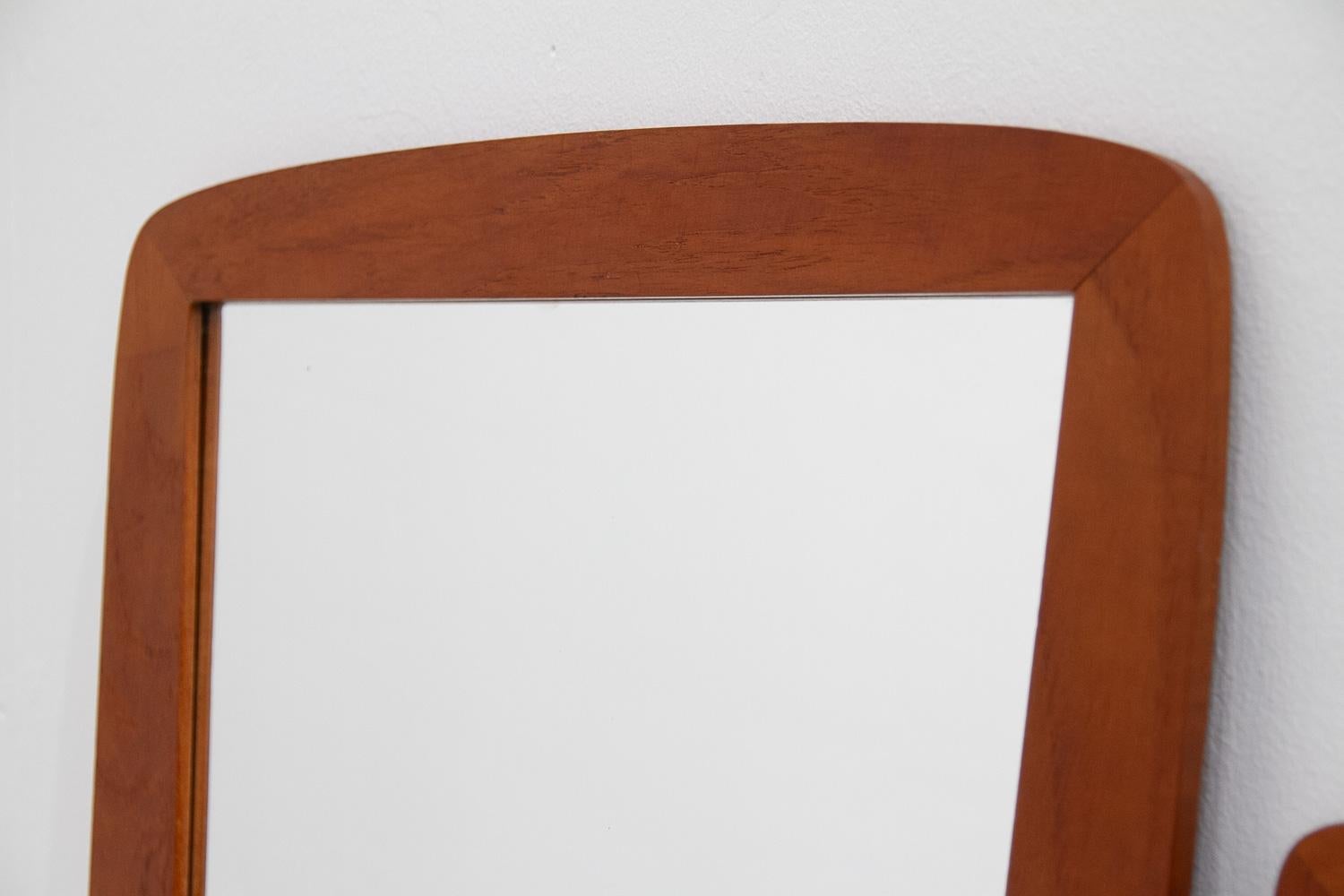 Danish Modern Teak Mirrors and Table, 1960s. Set of 3. For Sale 9