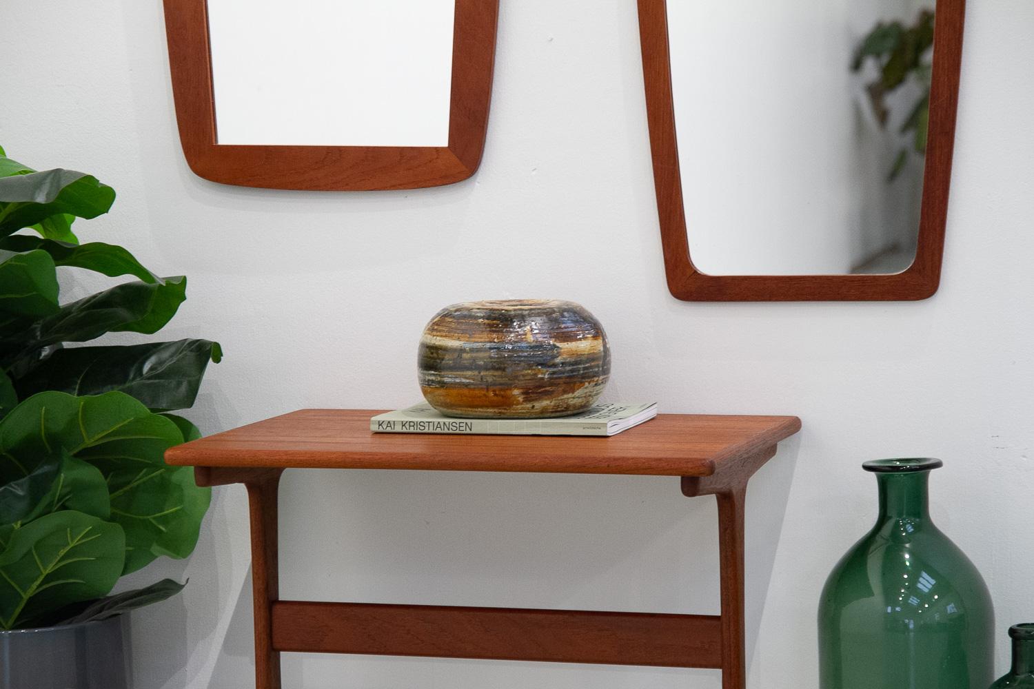 Danish Modern Teak Mirrors and Table, 1960s. Set of 3. For Sale 4