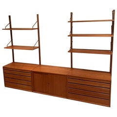 Danish Modern Teak Modular Wall Unit Attributed to Poul Cadovius