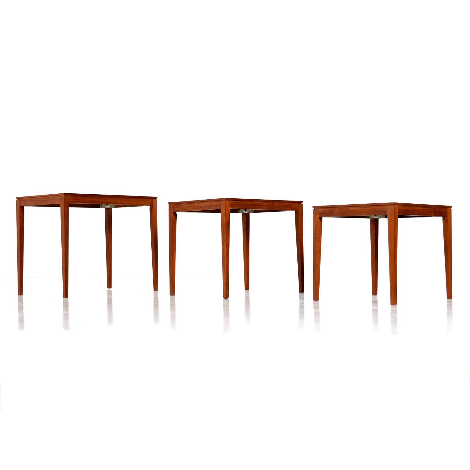 Danish Modern Teak Nesting Tables by Bent Silberg’s Mobler In Excellent Condition In Chattanooga, TN