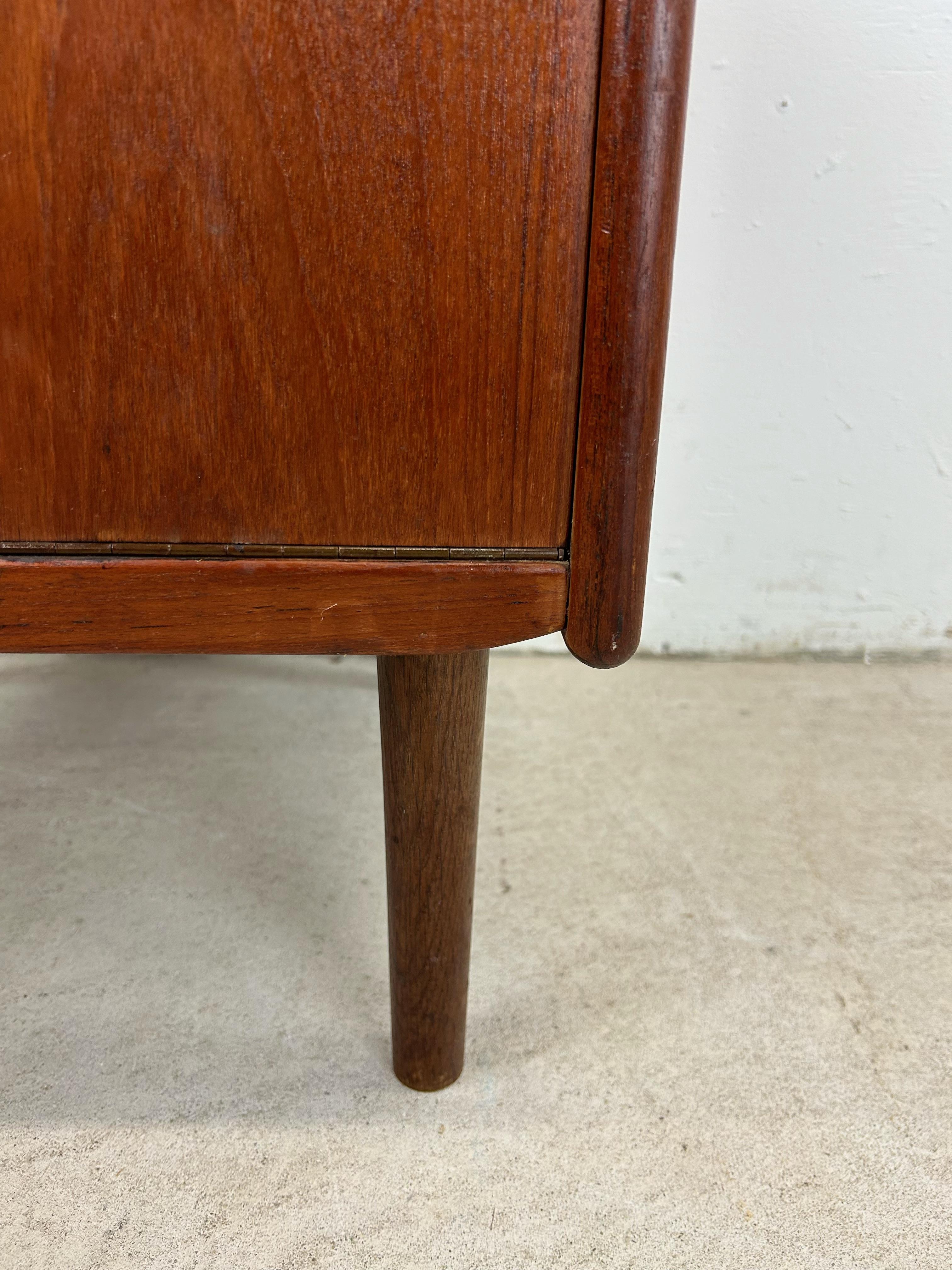 Danish Modern Teak Nightstand with Drop Front Cabinet For Sale 4