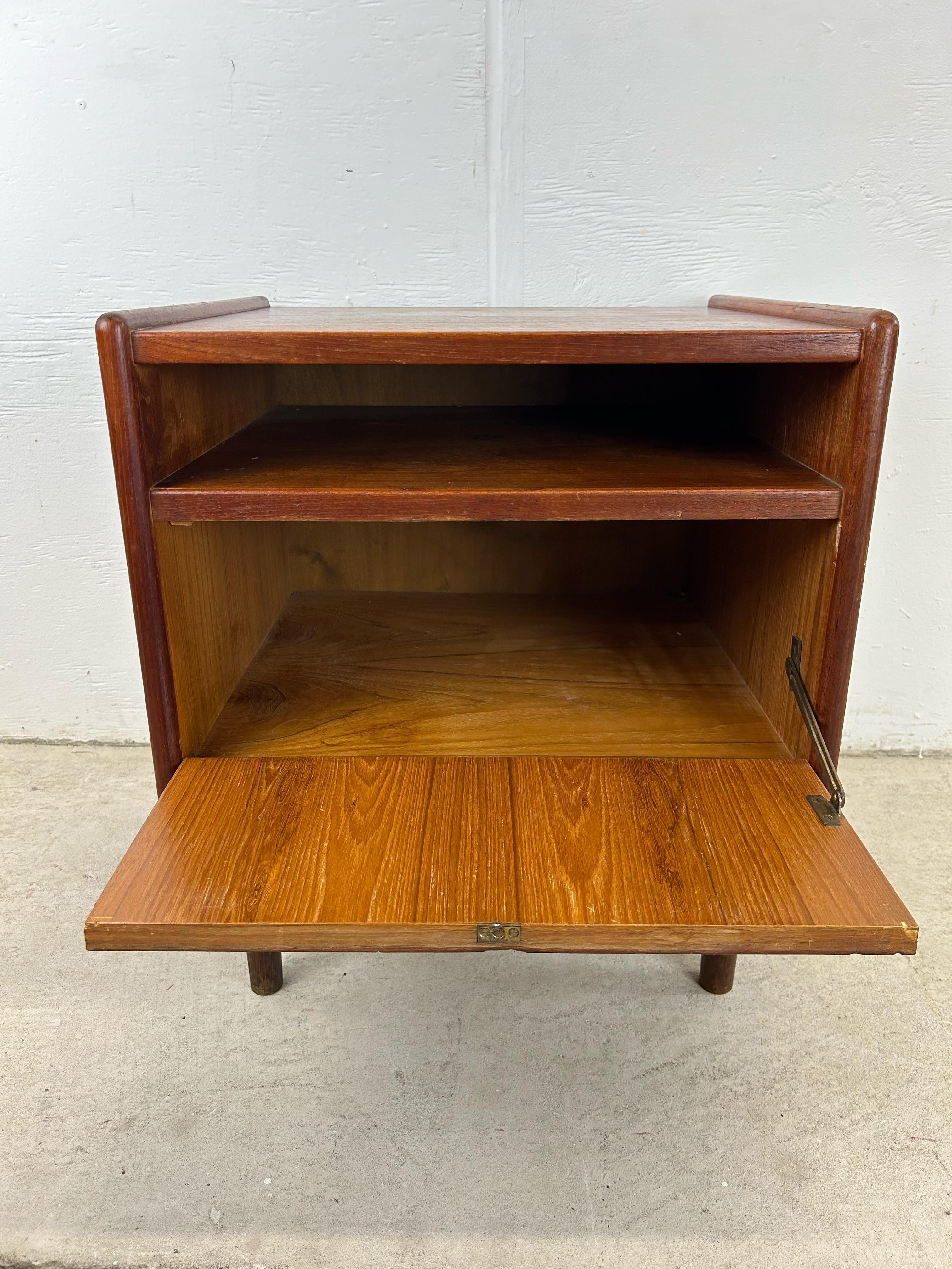Danish Modern Teak Nightstand with Drop Front Cabinet For Sale 5