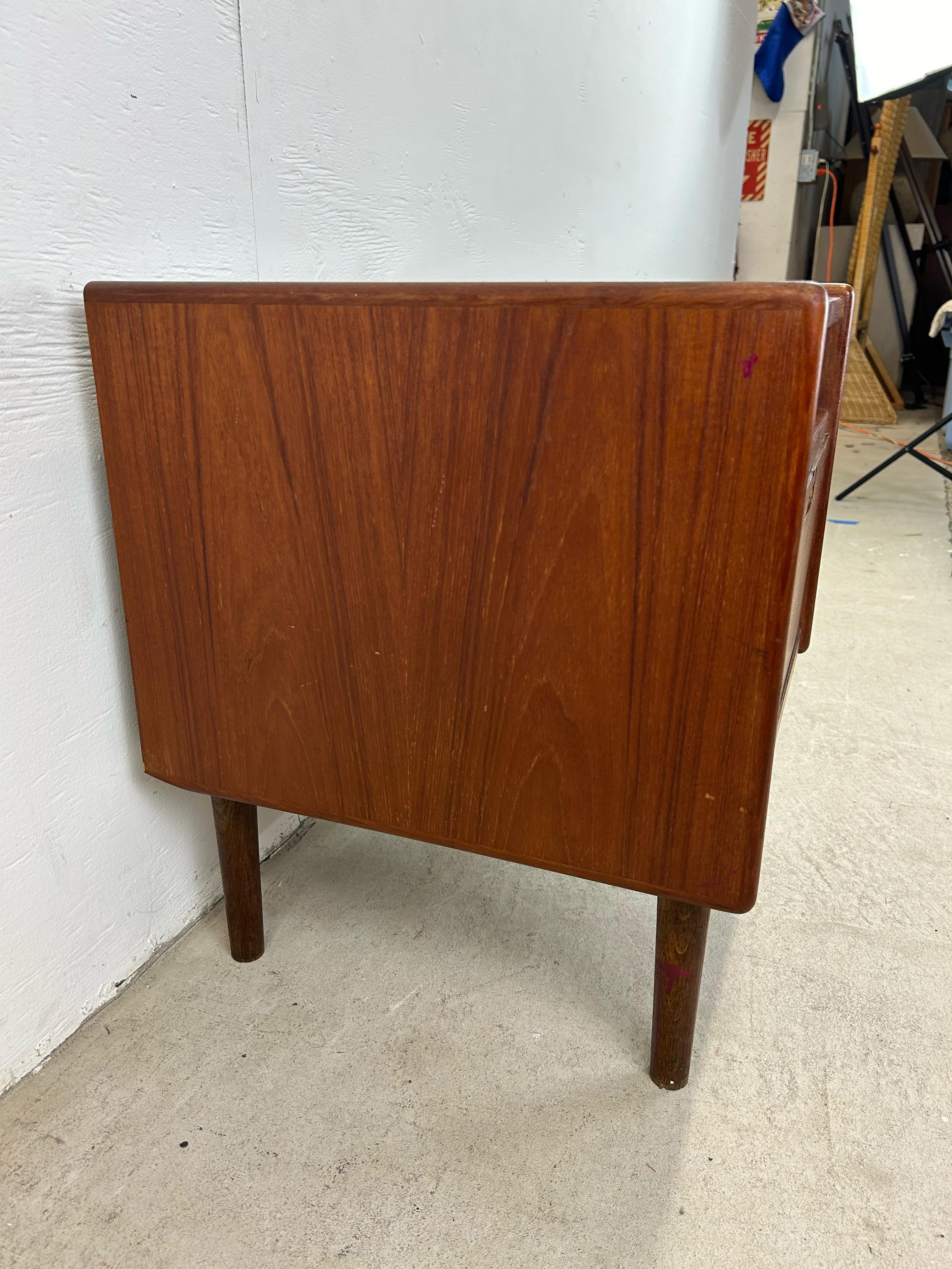 Danish Modern Teak Nightstand with Drop Front Cabinet For Sale 9