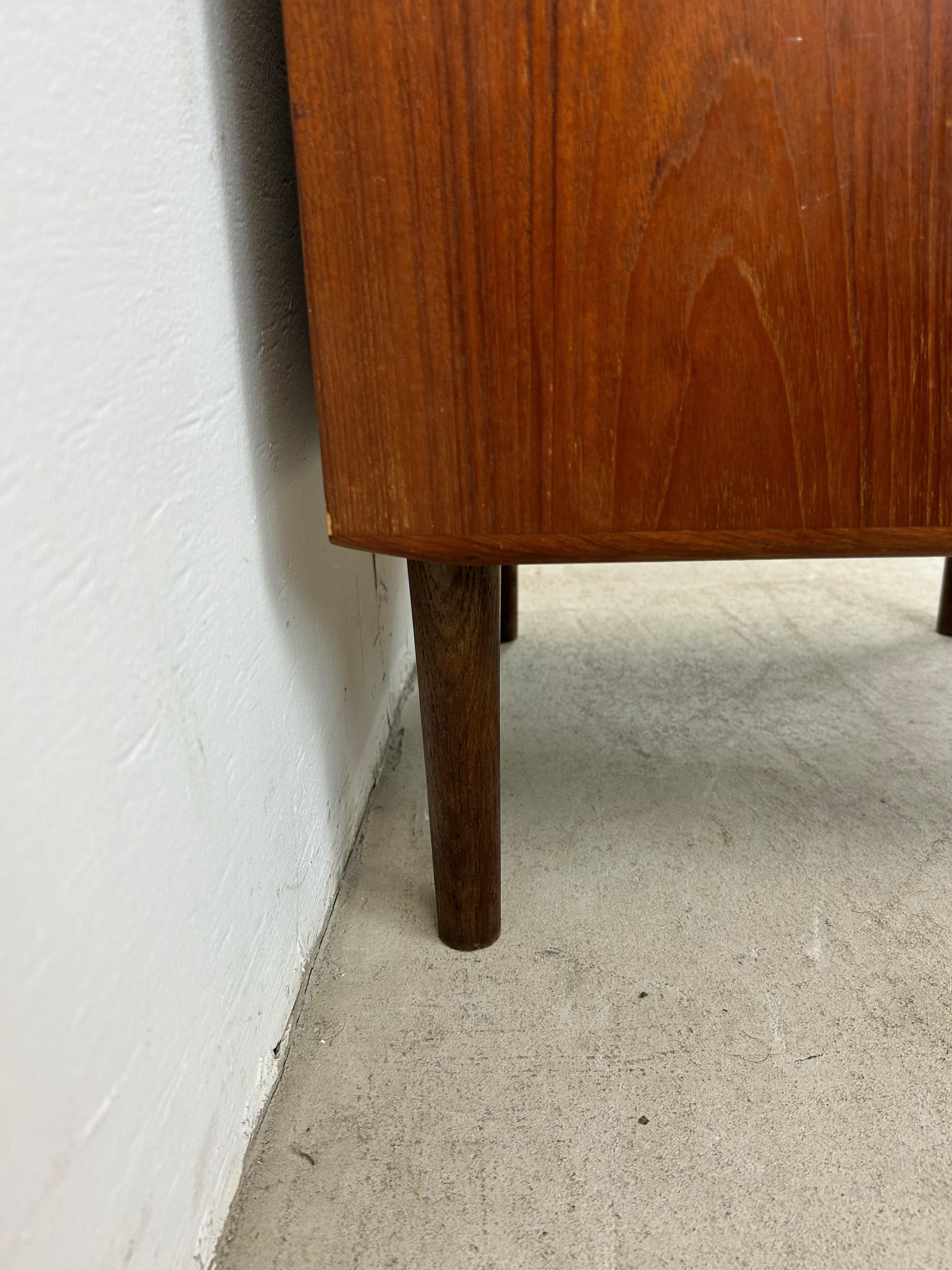 Danish Modern Teak Nightstand with Drop Front Cabinet For Sale 10