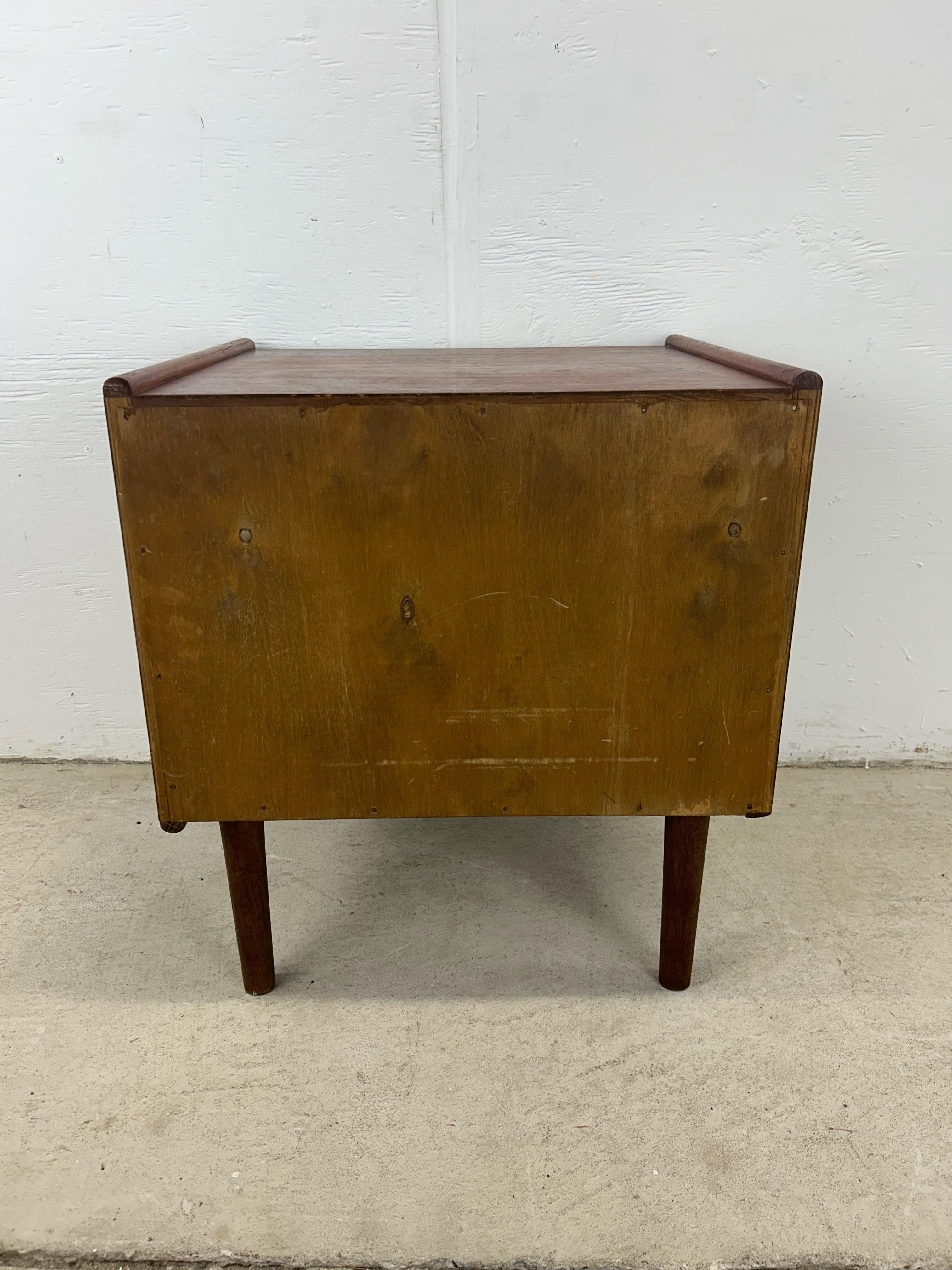 Danish Modern Teak Nightstand with Drop Front Cabinet For Sale 13