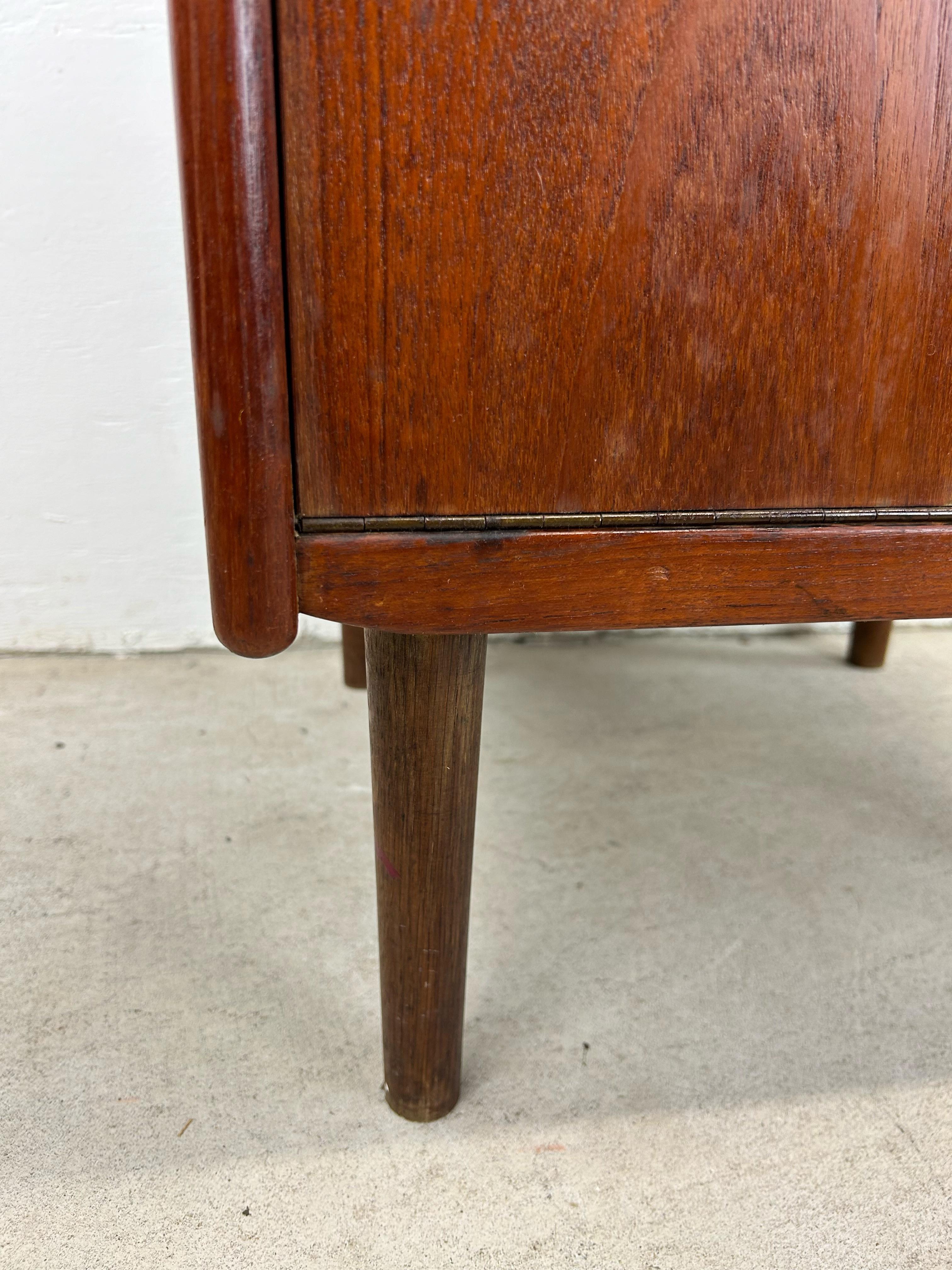 Danish Modern Teak Nightstand with Drop Front Cabinet For Sale 3
