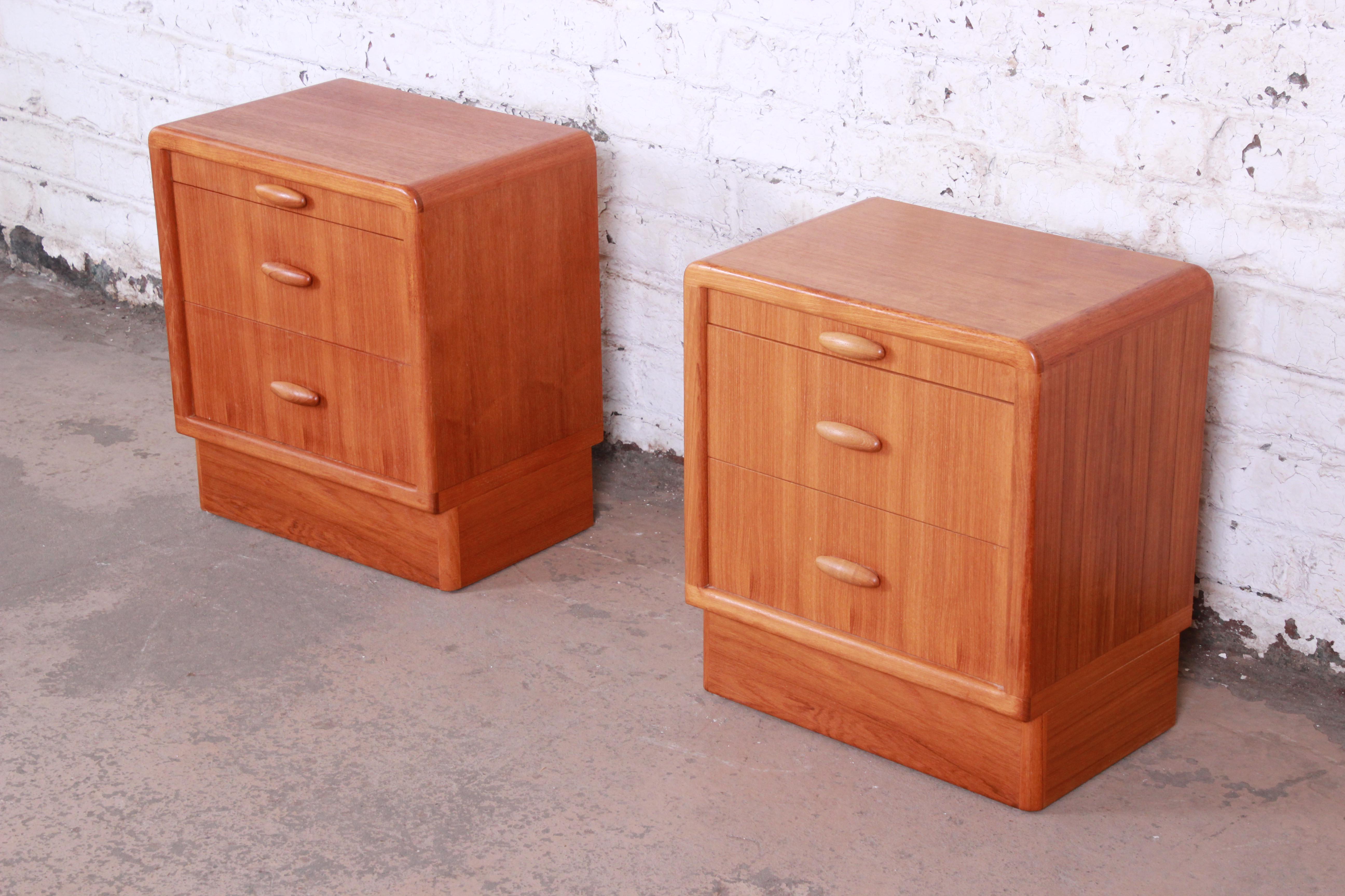 Mid-Century Modern Danish Modern Teak Nightstands by Dyrlund, Pair