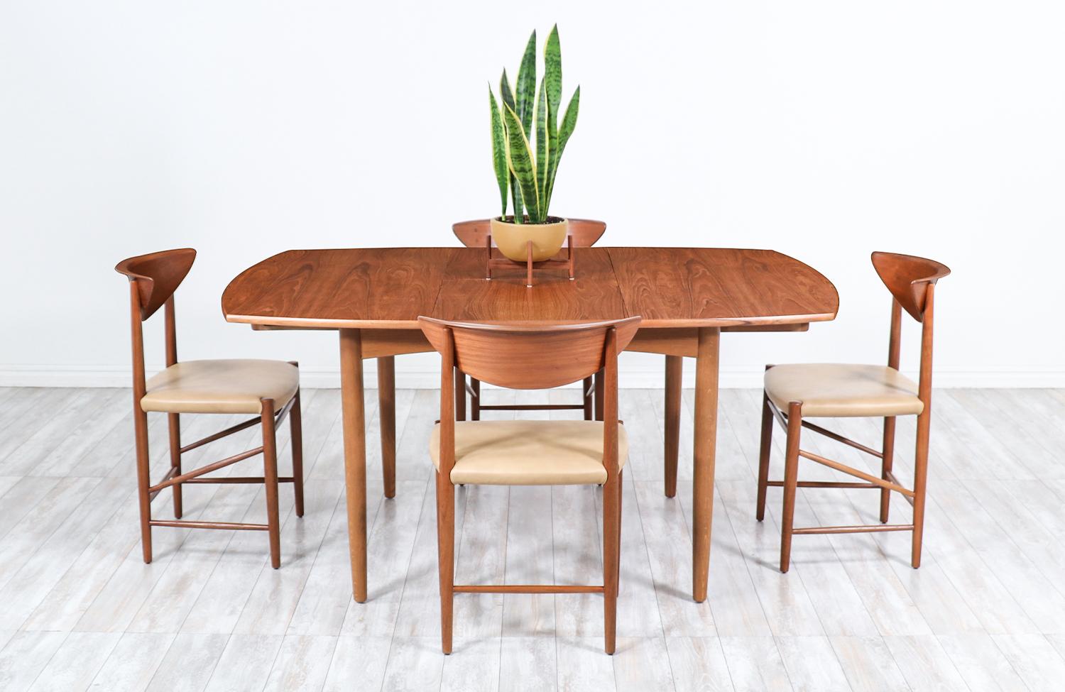 Wood Danish Modern Teak & Oak Butterfly Leaf Dining Table