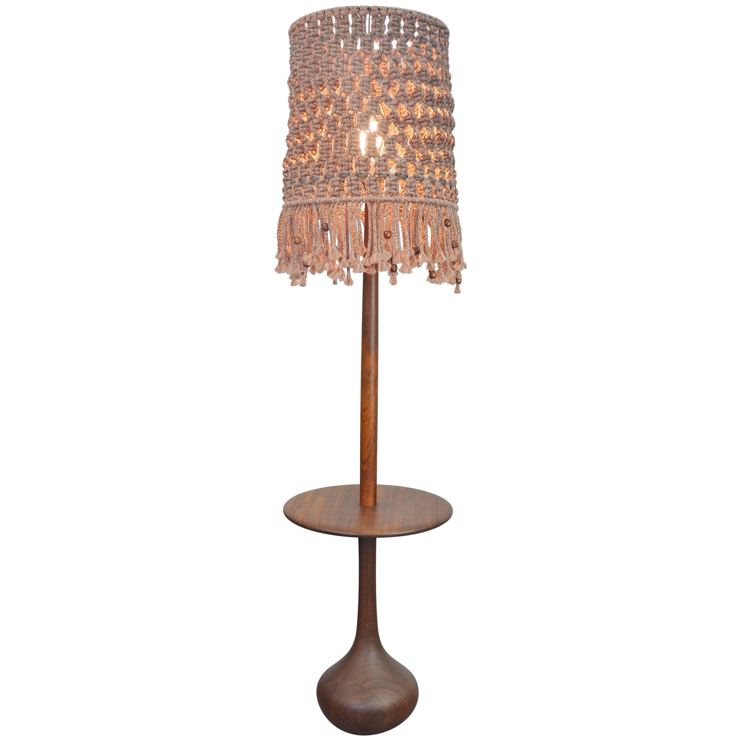 Danish Modern Teak Onion Floor Lamp