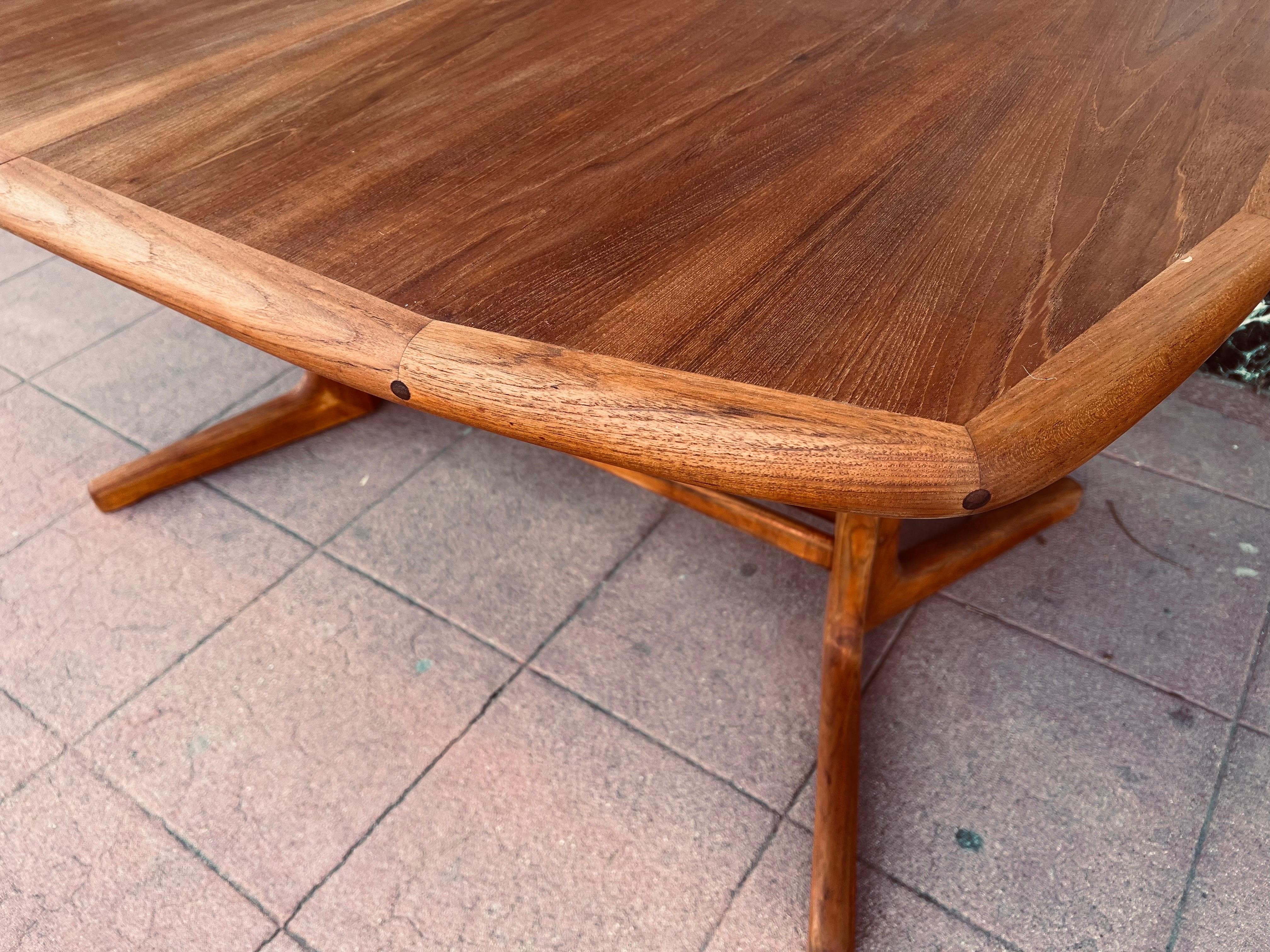 Scandinavian Modern Danish Modern Teak Oval Extendable Dining Table Extra Long Double Leaf