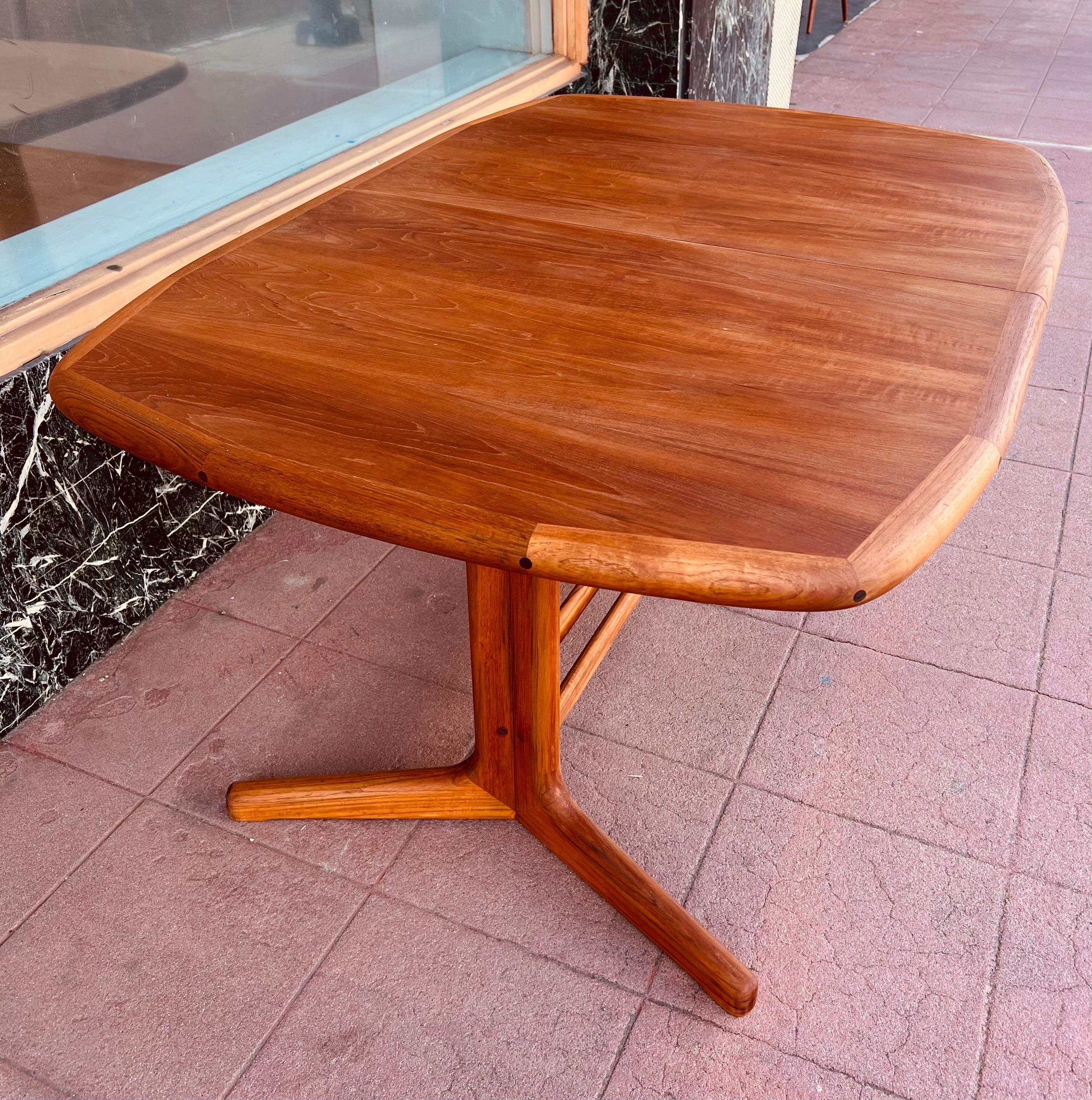 20th Century Danish Modern Teak Oval Extendable Dining Table Extra Long Double Leaf