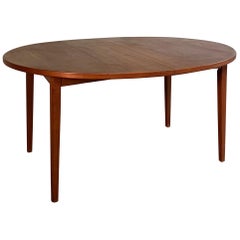 Danish Modern Teak Oval Extension Dining Table