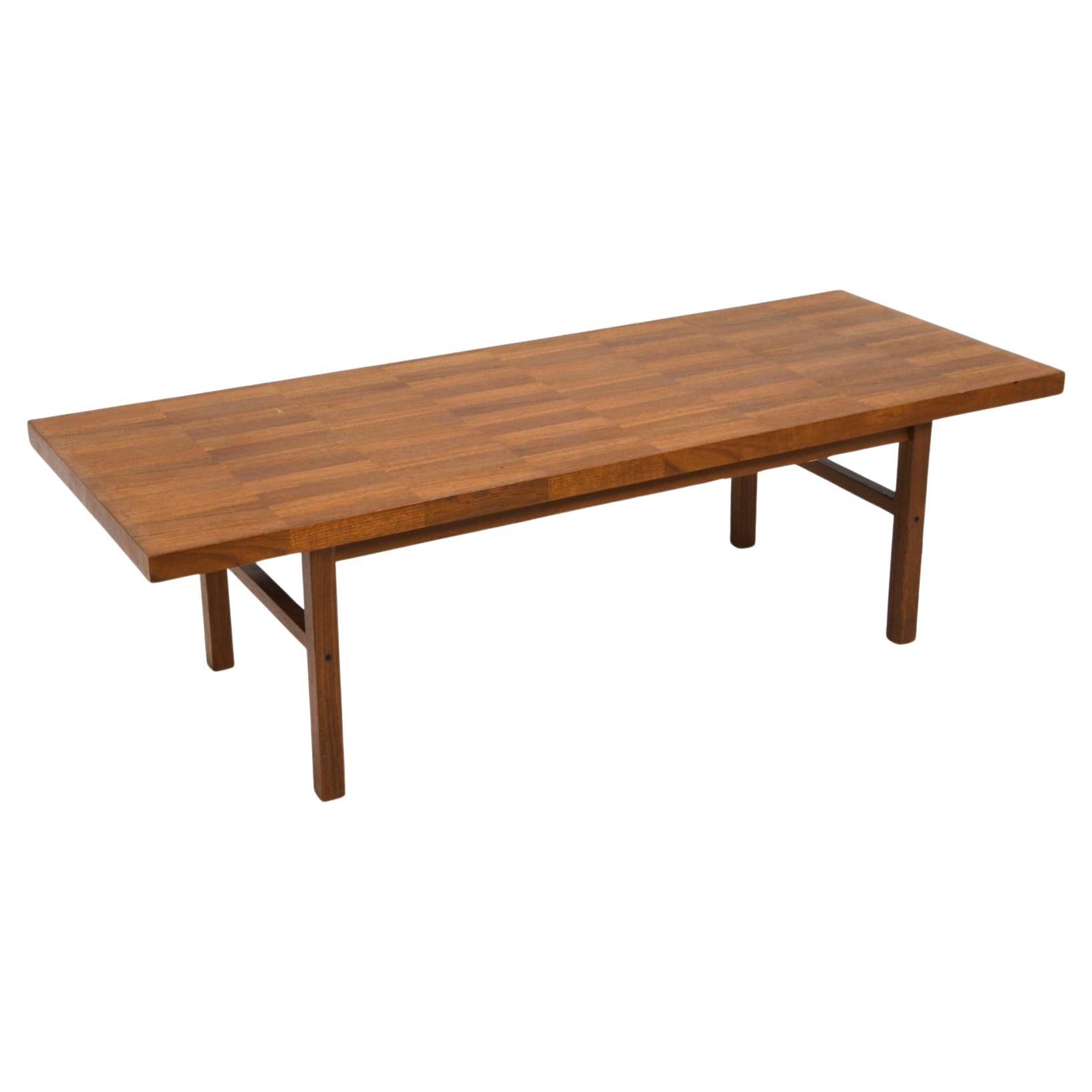 Scandinavian Modern Danish Modern Teak Patchwork Rectangle coffee table by Bramin Mobler For Sale