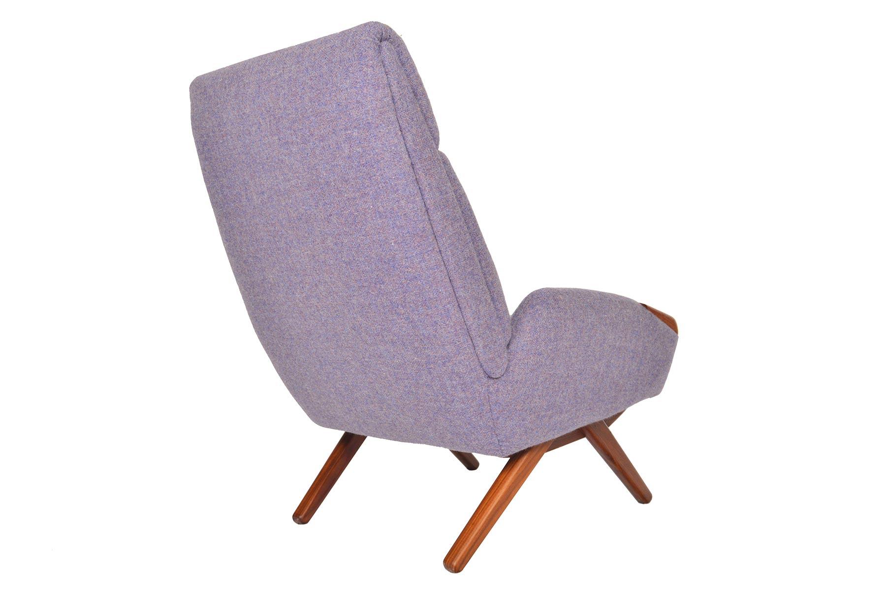 Mid-20th Century Danish Modern Teak Pawed High Back Lounge Chair