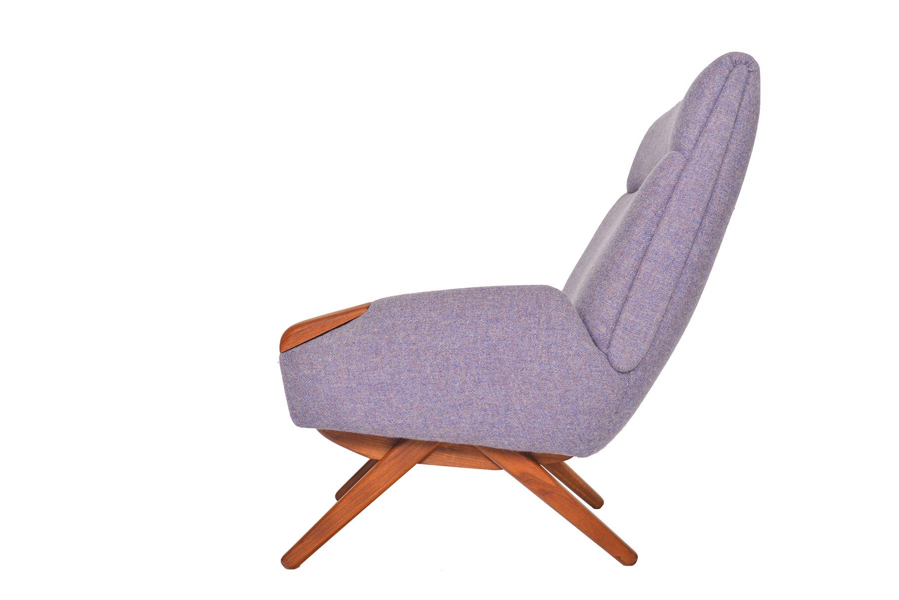 Danish Modern Teak Pawed High Back Lounge Chair 1