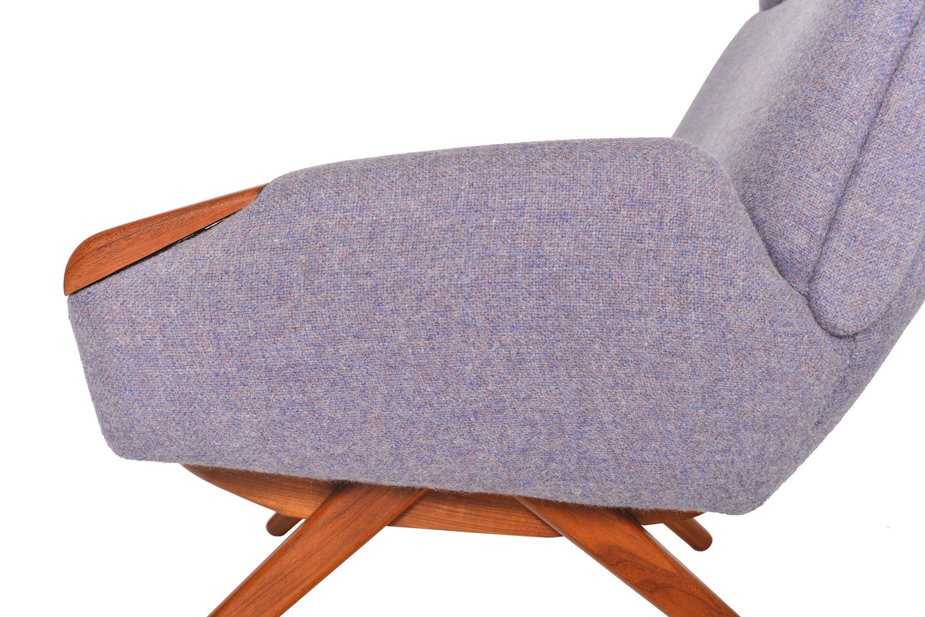Danish Modern Teak Pawed High Back Lounge Chair 2