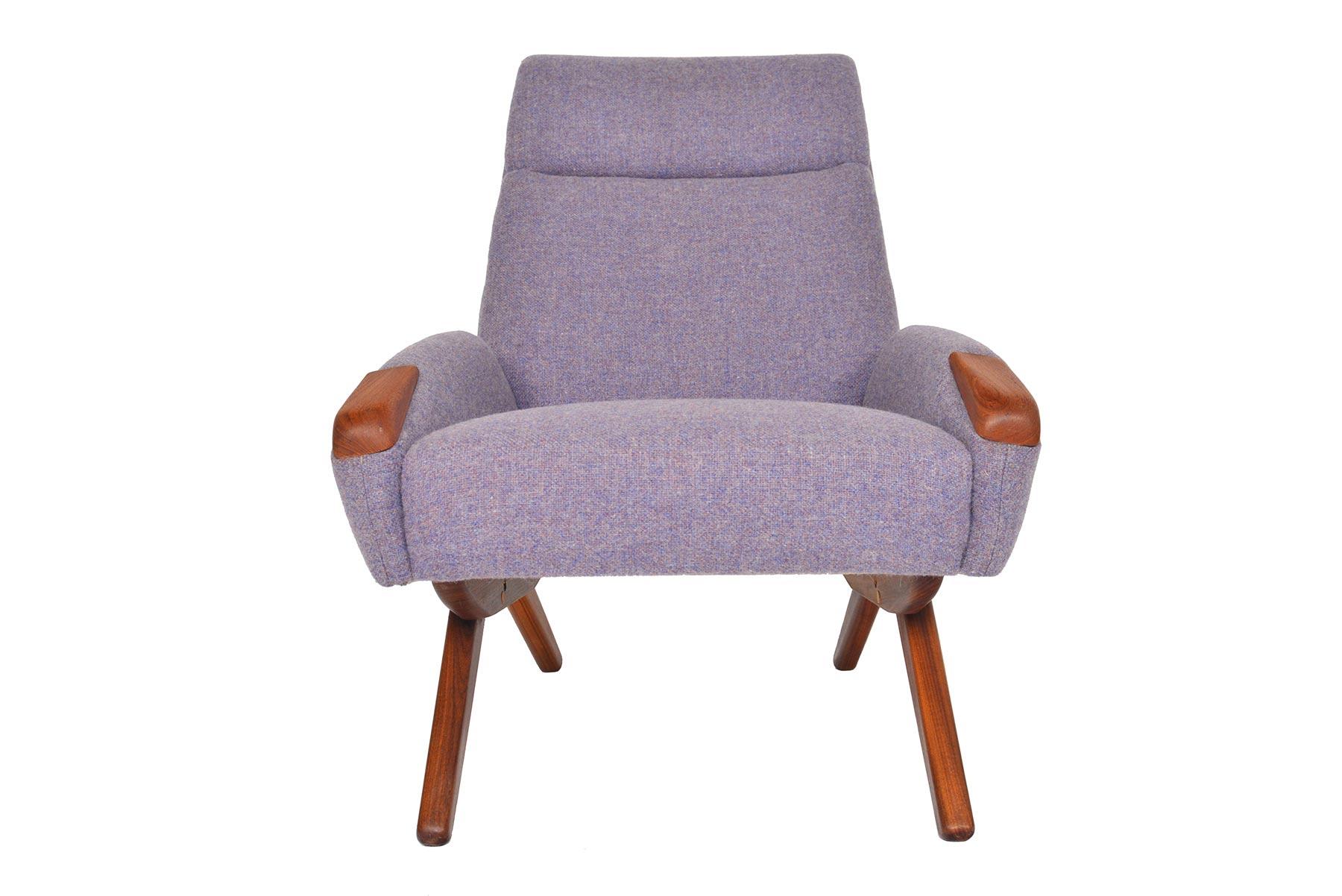Danish Modern Teak Pawed High Back Lounge Chair 3