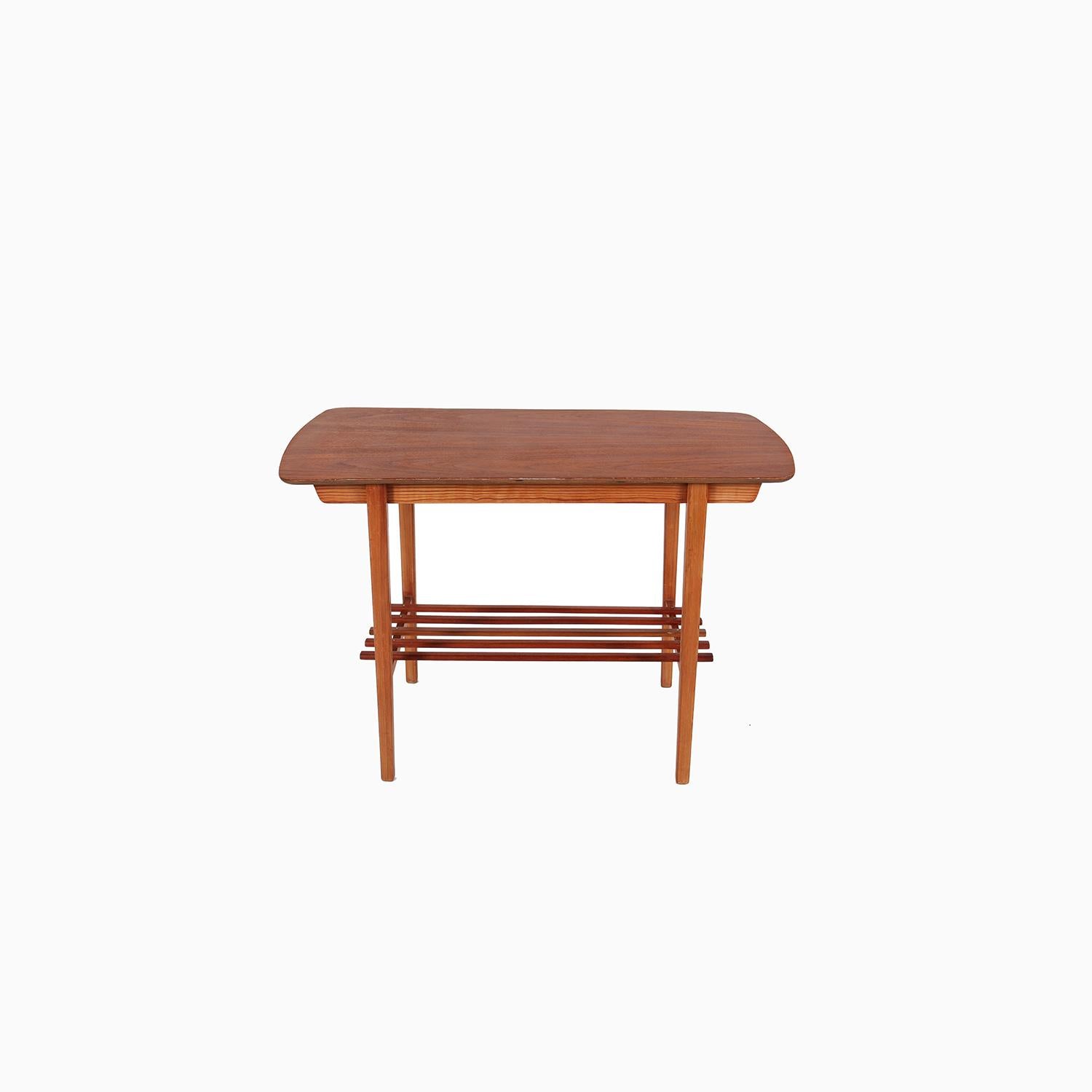20th Century Danish Modern Teak & Pine Occasional Table For Sale