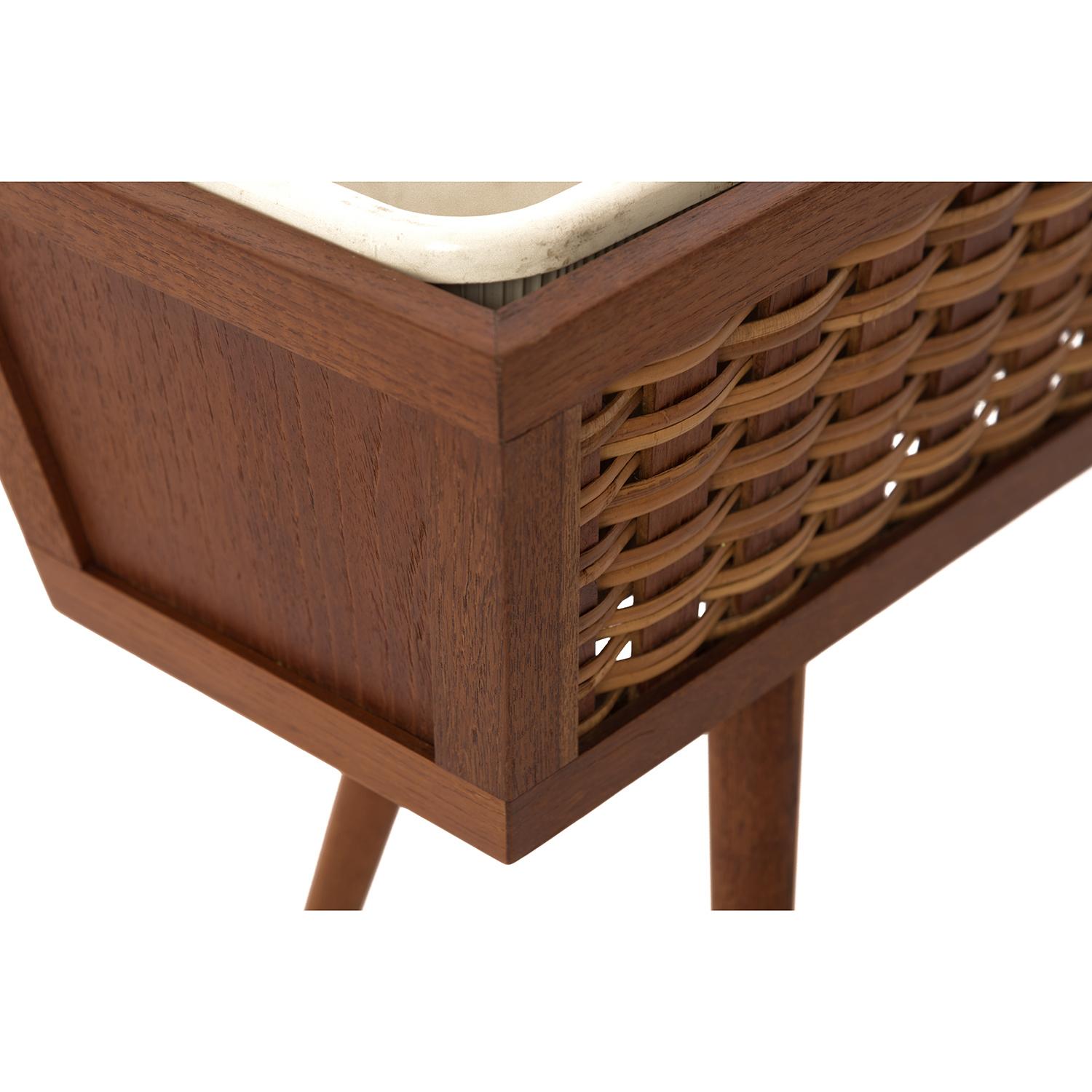Danish Modern Teak Planter Box with Basket-Weave Detail In Excellent Condition In Minneapolis, MN