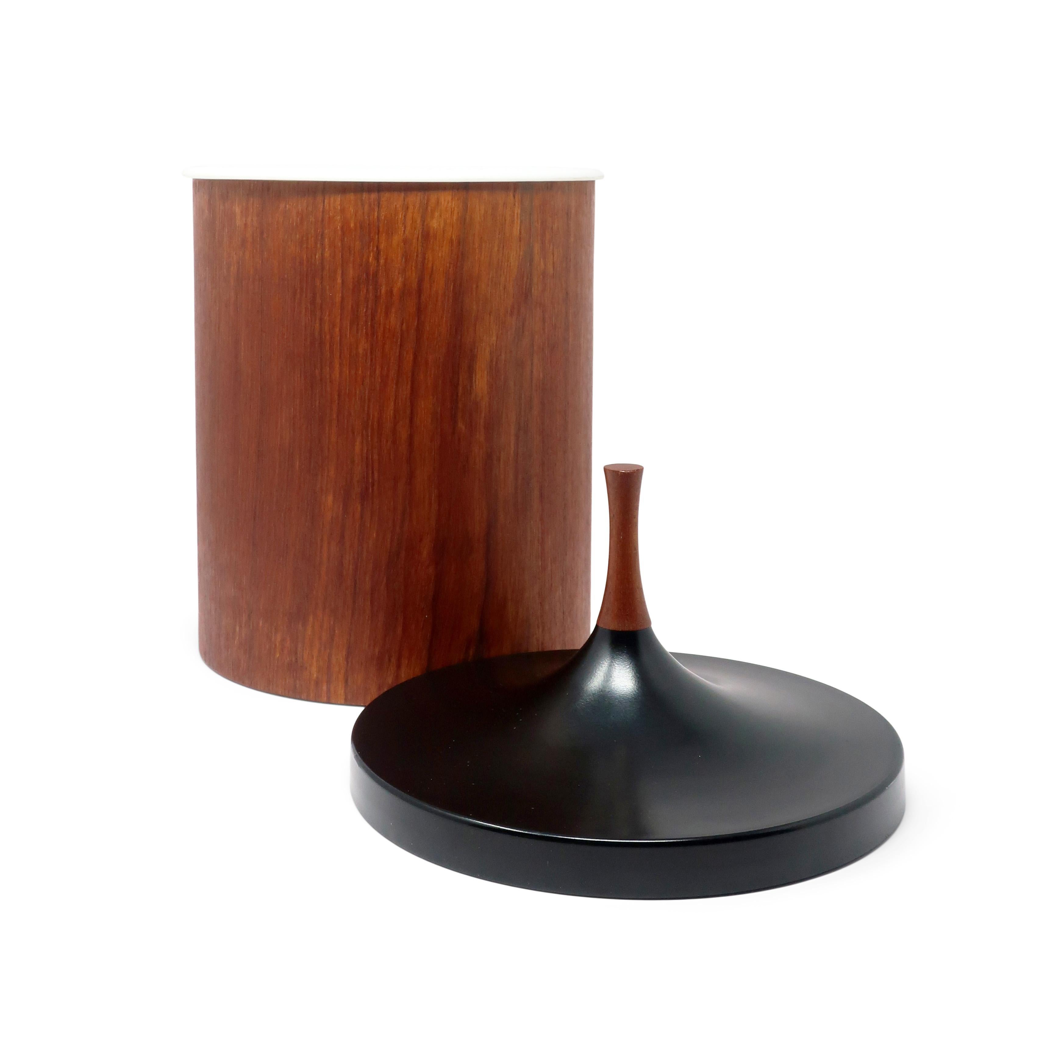 Scandinavian Modern Danish Modern Teak & Plastic Ice Bucket by Laurids Lonborg For Sale
