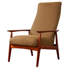Retro Danish Modern Teak Reclining Lounge Chair