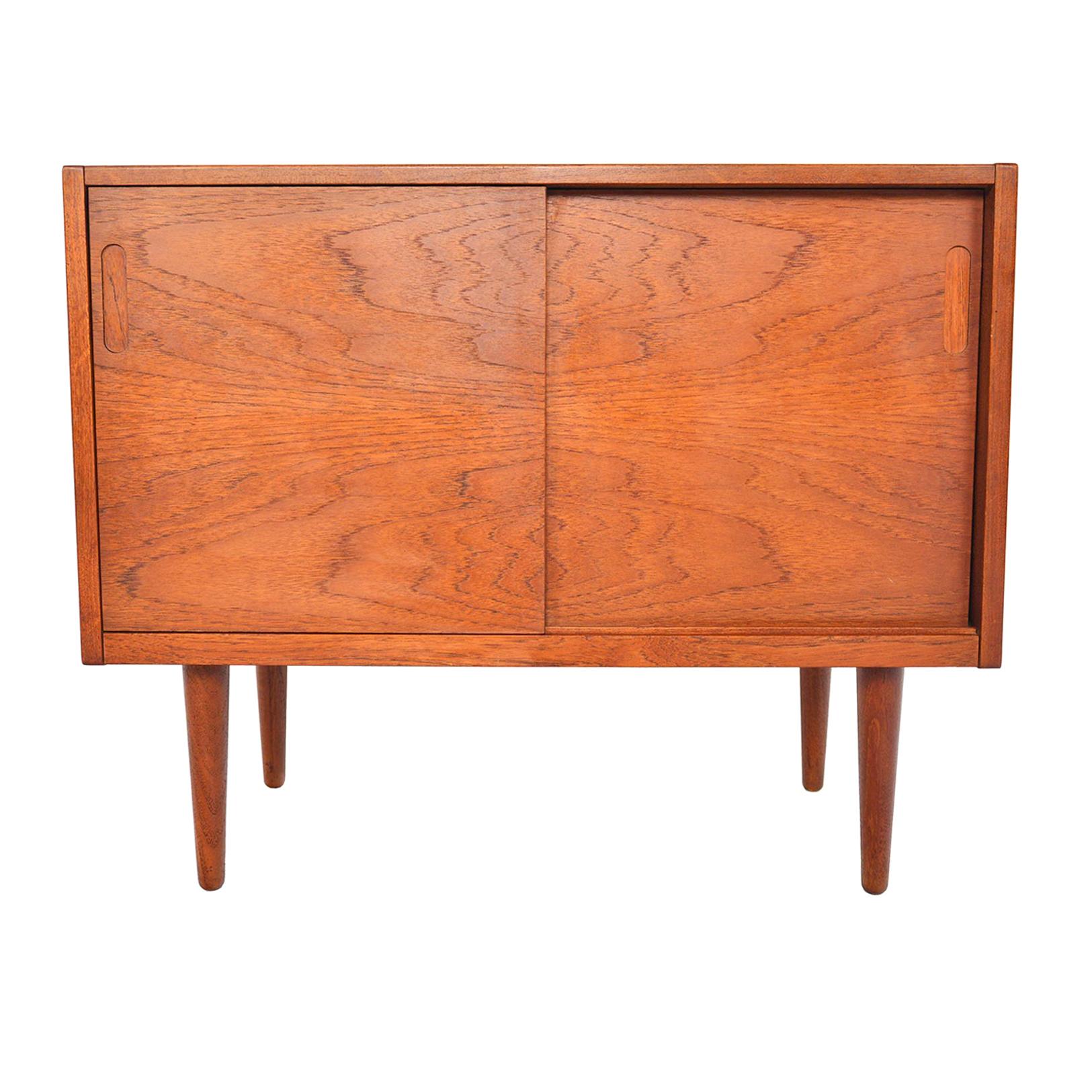 Danish Modern Teak Record Cabinet Credenza