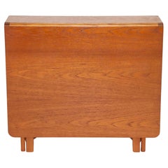 Danish modern teak rectangle folding dining table