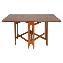 Danish modern teak rectangle folding dining table 