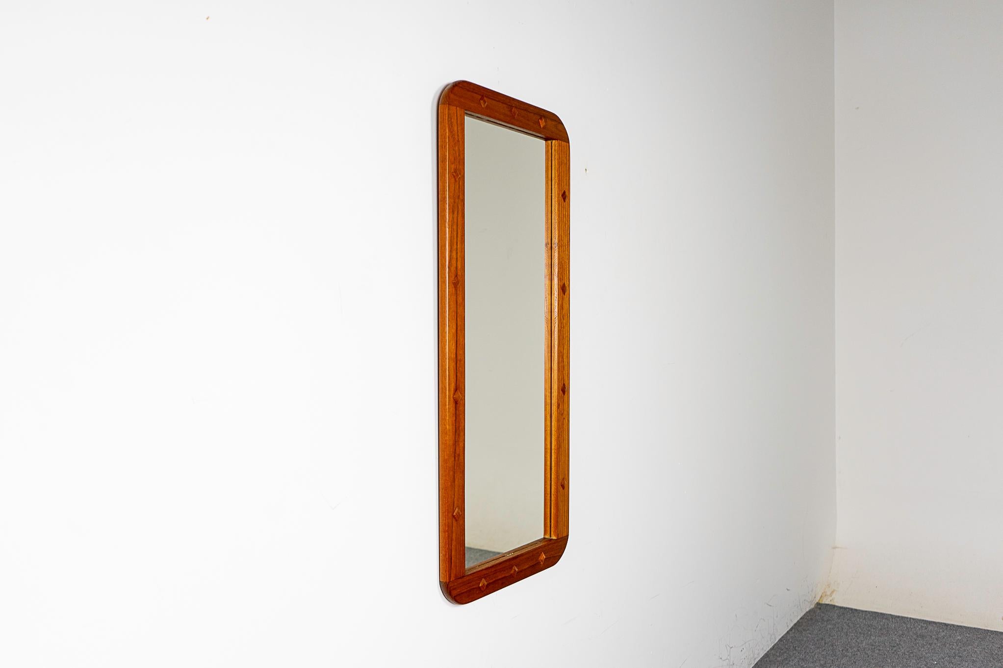 Mid-20th Century Danish Modern Teak Rectangular Wall Mirror For Sale
