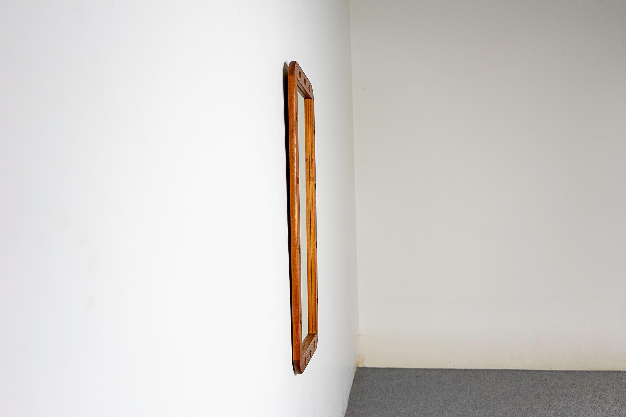 Danish Modern Teak Rectangular Wall Mirror For Sale 1