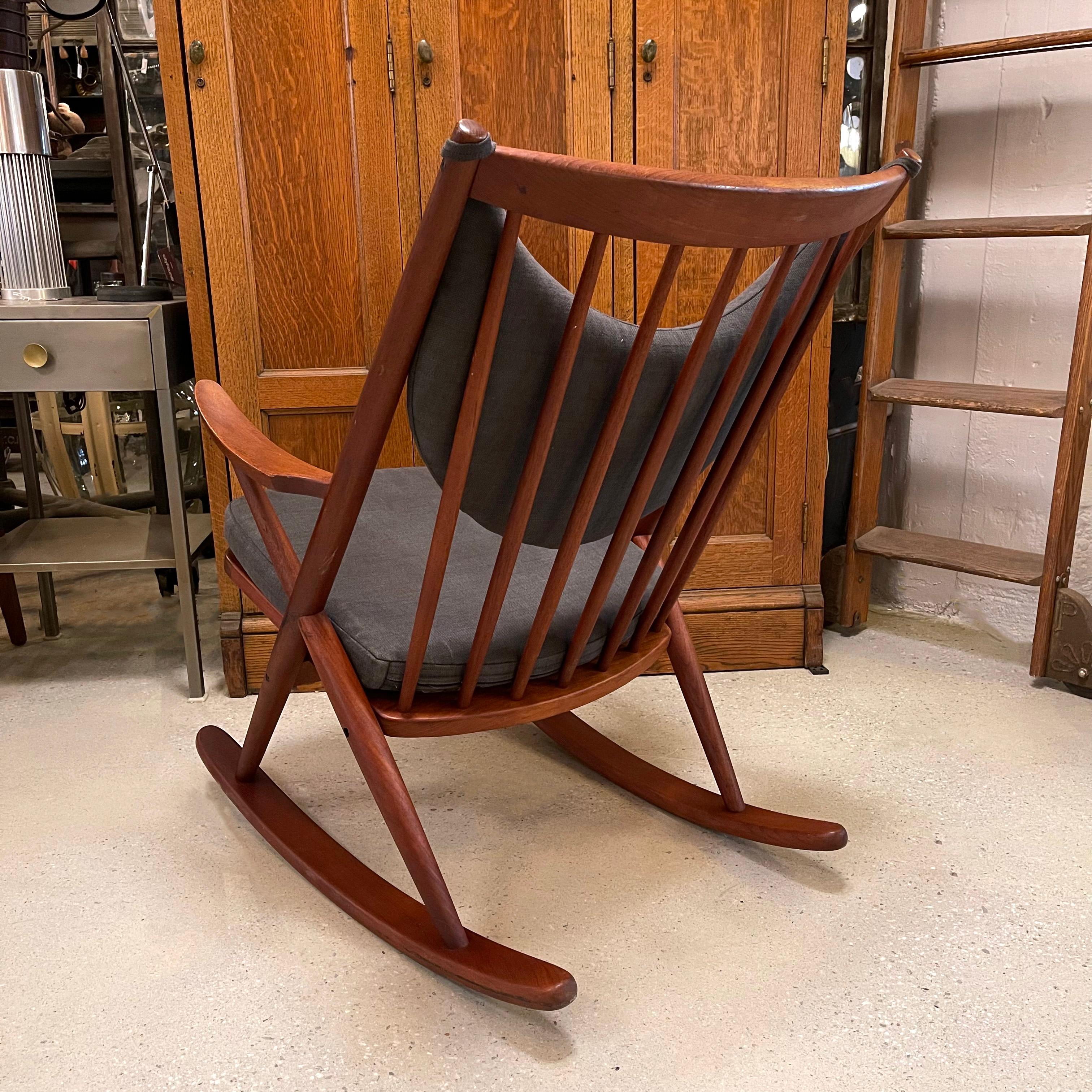 Danish Modern Teak Rocking Chair by Frank Reenskaug for Bramin In Good Condition In Brooklyn, NY