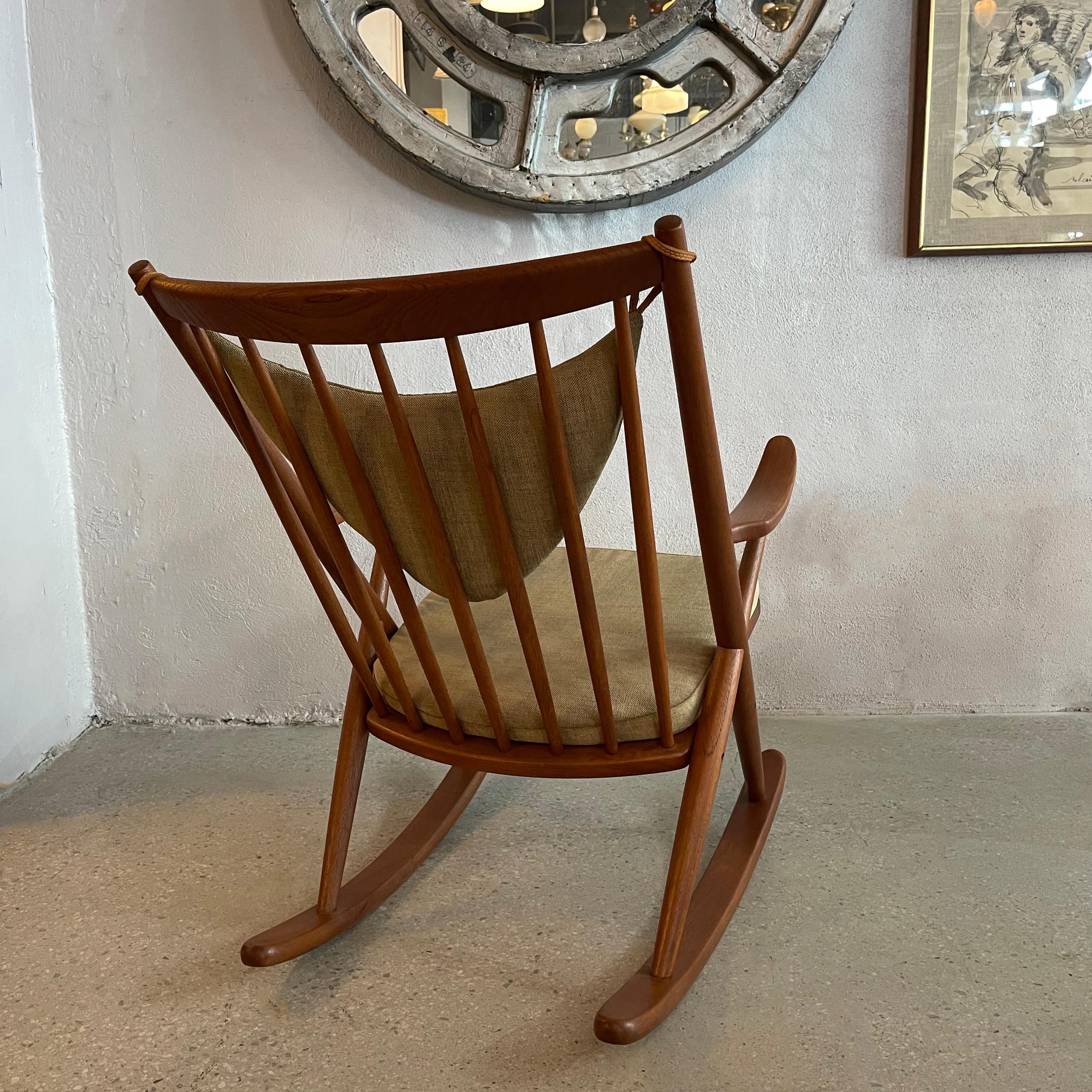 Danish Modern Teak Rocking Chair By Frank Reenskaug For Bramin 2