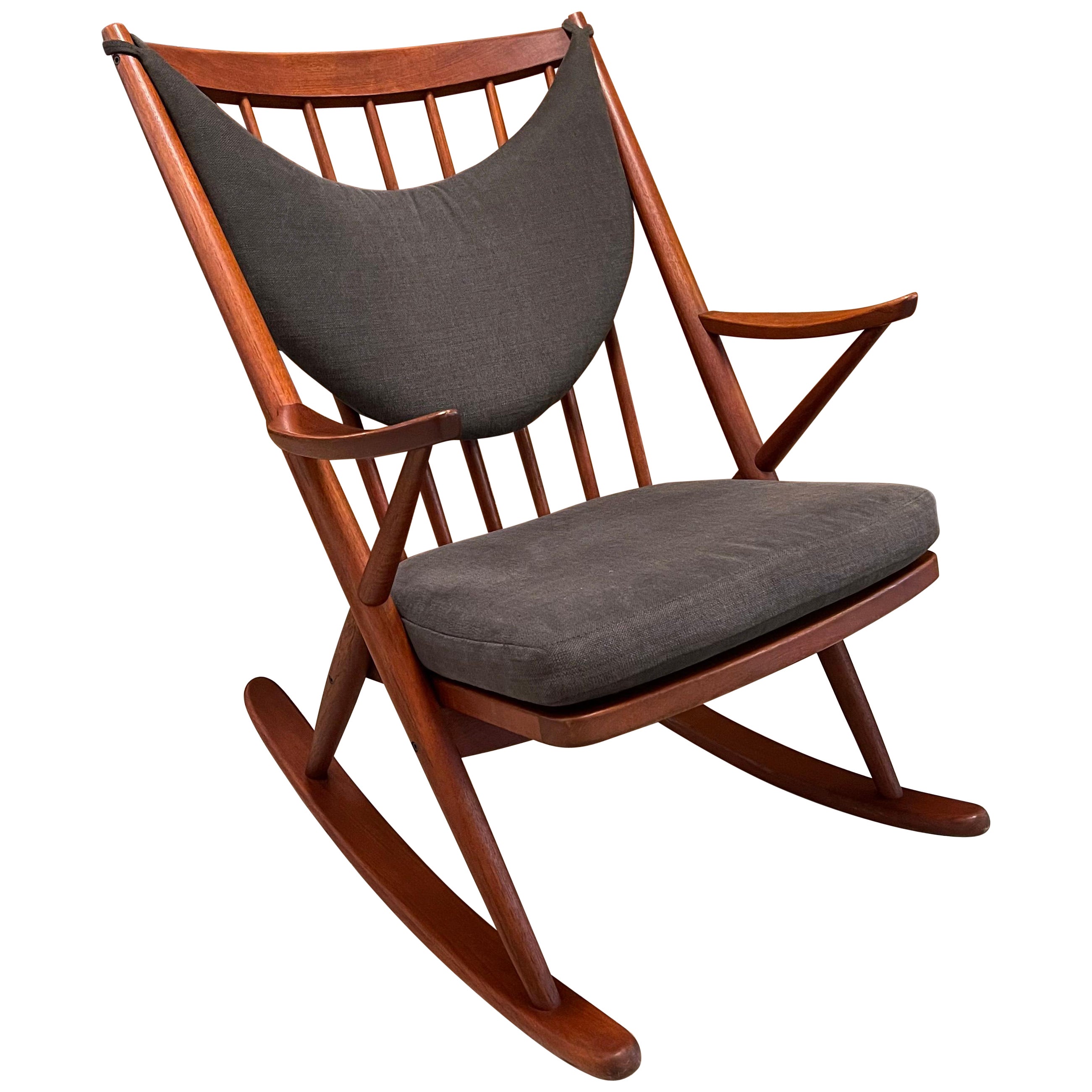 Danish Modern Teak Rocking Chair by Frank Reenskaug for Bramin