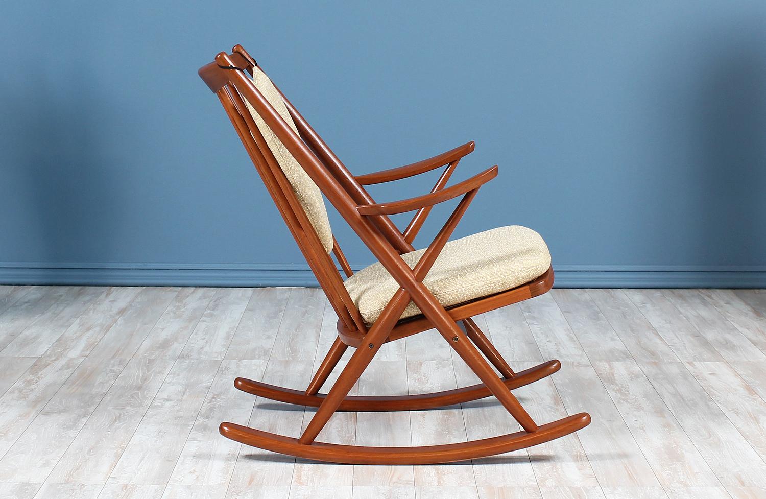 Mid-Century Modern Danish Modern Teak Rocking Chair by Frank Reenskaug for Bramin Møbler
