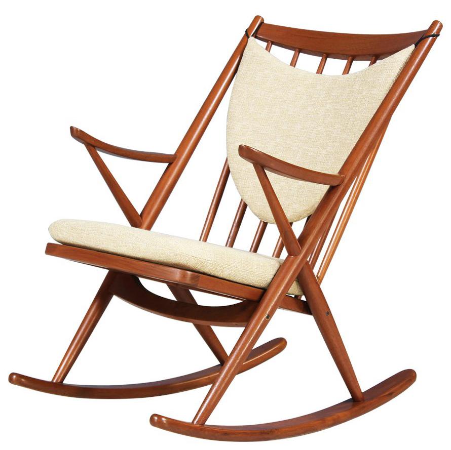 Danish Modern Teak Rocking Chair by Frank Reenskaug for Bramin Møbler