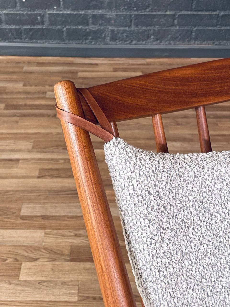 Tissu Newly Refinished - Danish Modern Teak Rocking Chair by Frank Reenskaug en vente